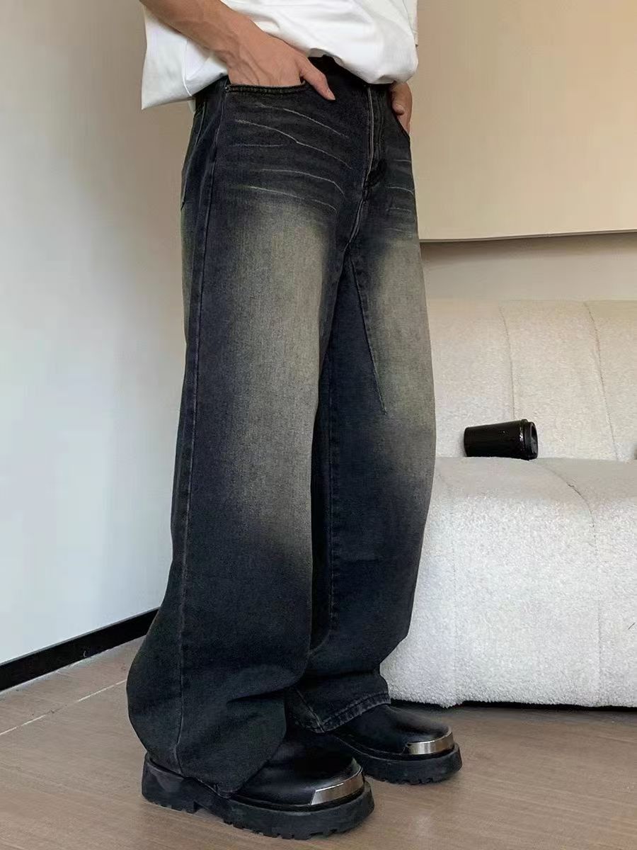 Japanese Brand × Jean Grey washed distressed oversized straight jeans Size US 32 / EU 48 - 3 Thumbnail