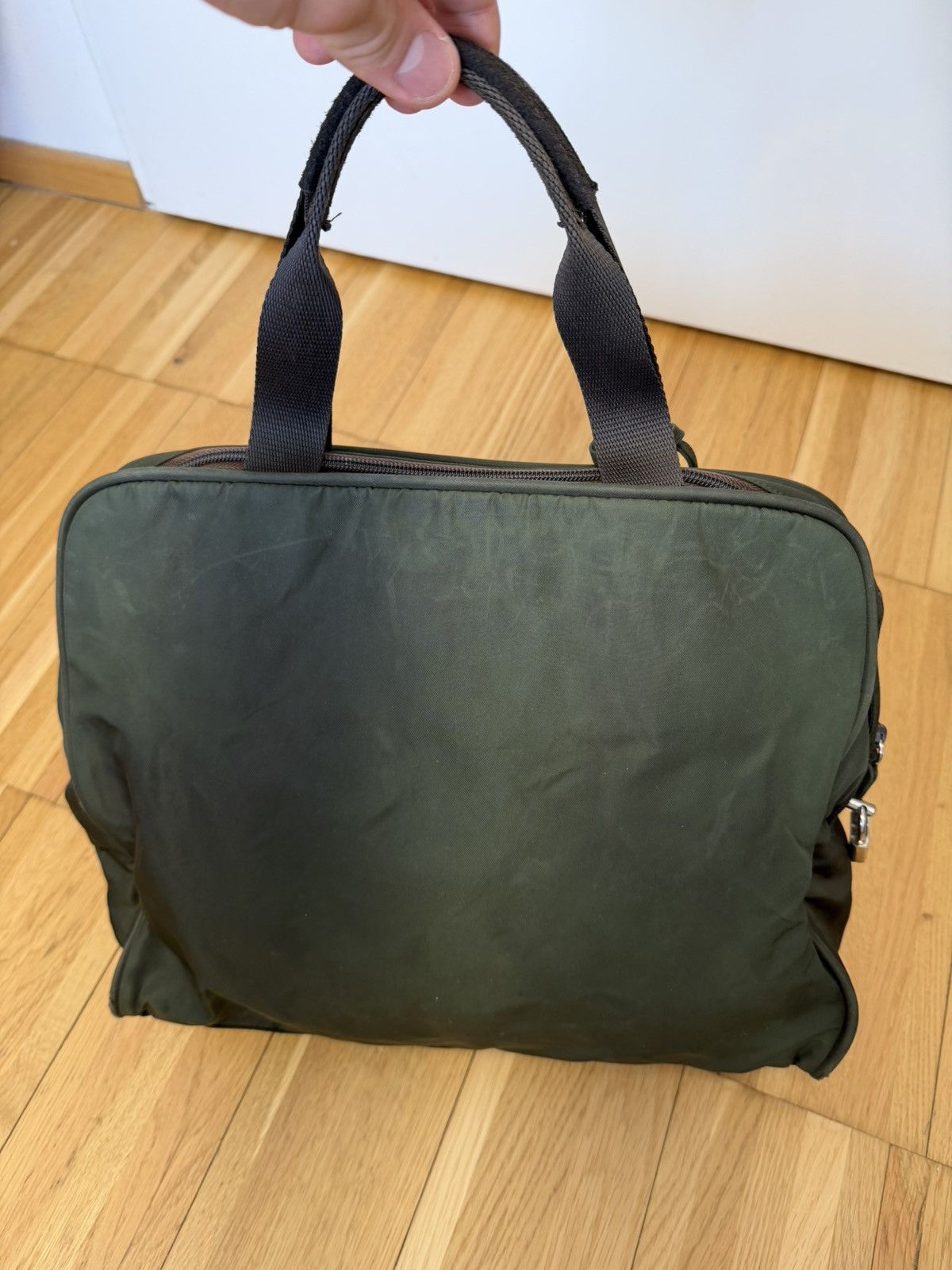 Prada Vintage Prada Tessuto Nylon Briefcase — Olive Green Size ONE SIZE - 2 Thumbnail