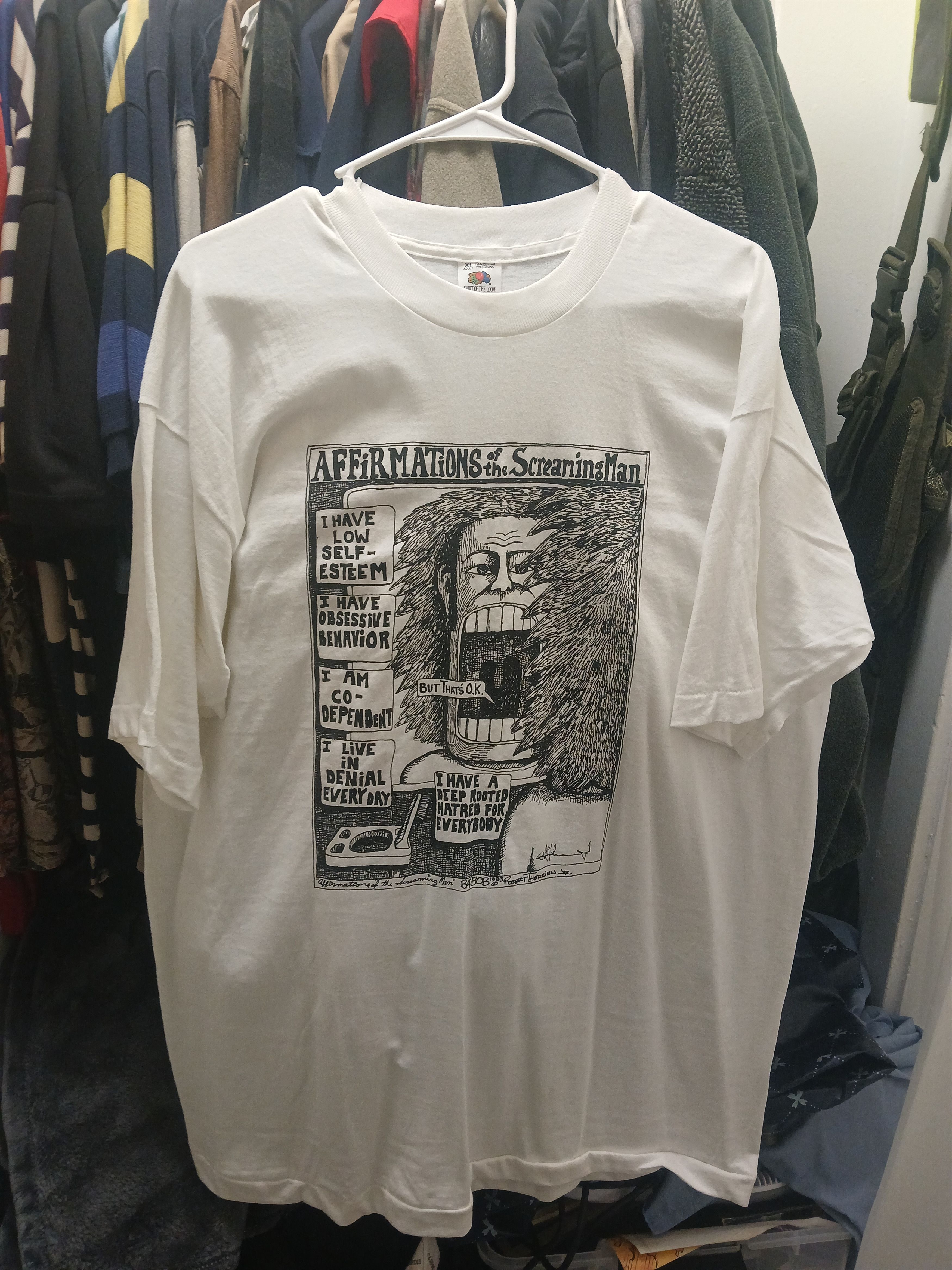 Other Vintage 90s Affirmations of The Screaming Man T-Shirt Size US XL / EU 56 / 4 - 1 Thumbnail