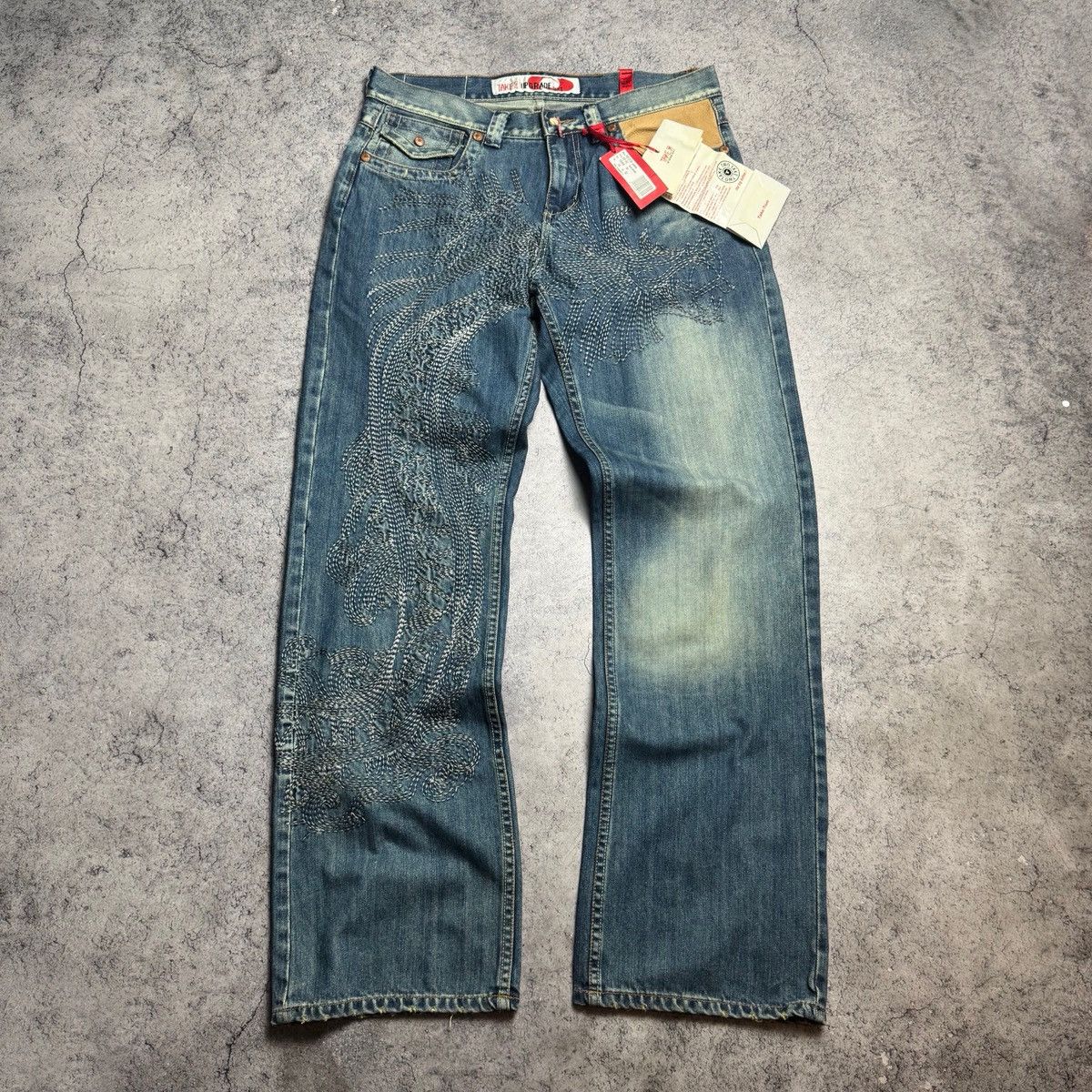 Vintage NEW Take Two Vintage Rare Dragon Jeans Style Ed Hardy Size US 30 / EU 46 - 1 Thumbnail