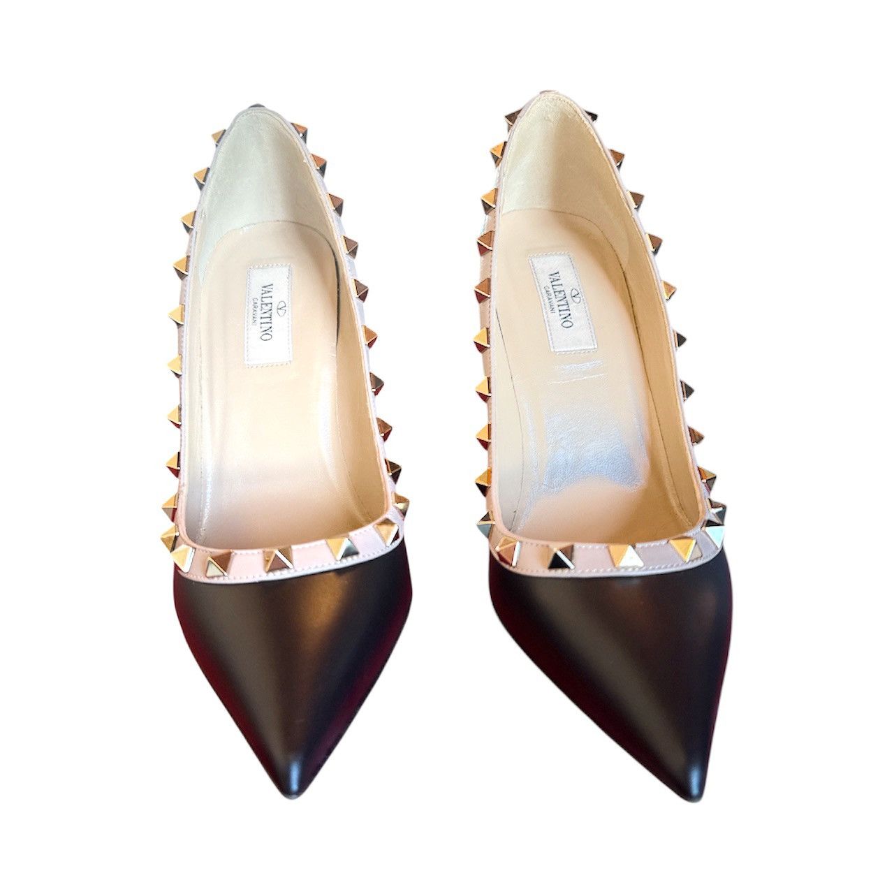 Valentino VALENTINO GARAVANI Rockstud Pointed Heel EU 37.5/7.5 Black Size US 7.5 / IT 37.5 - 2 Thumbnail