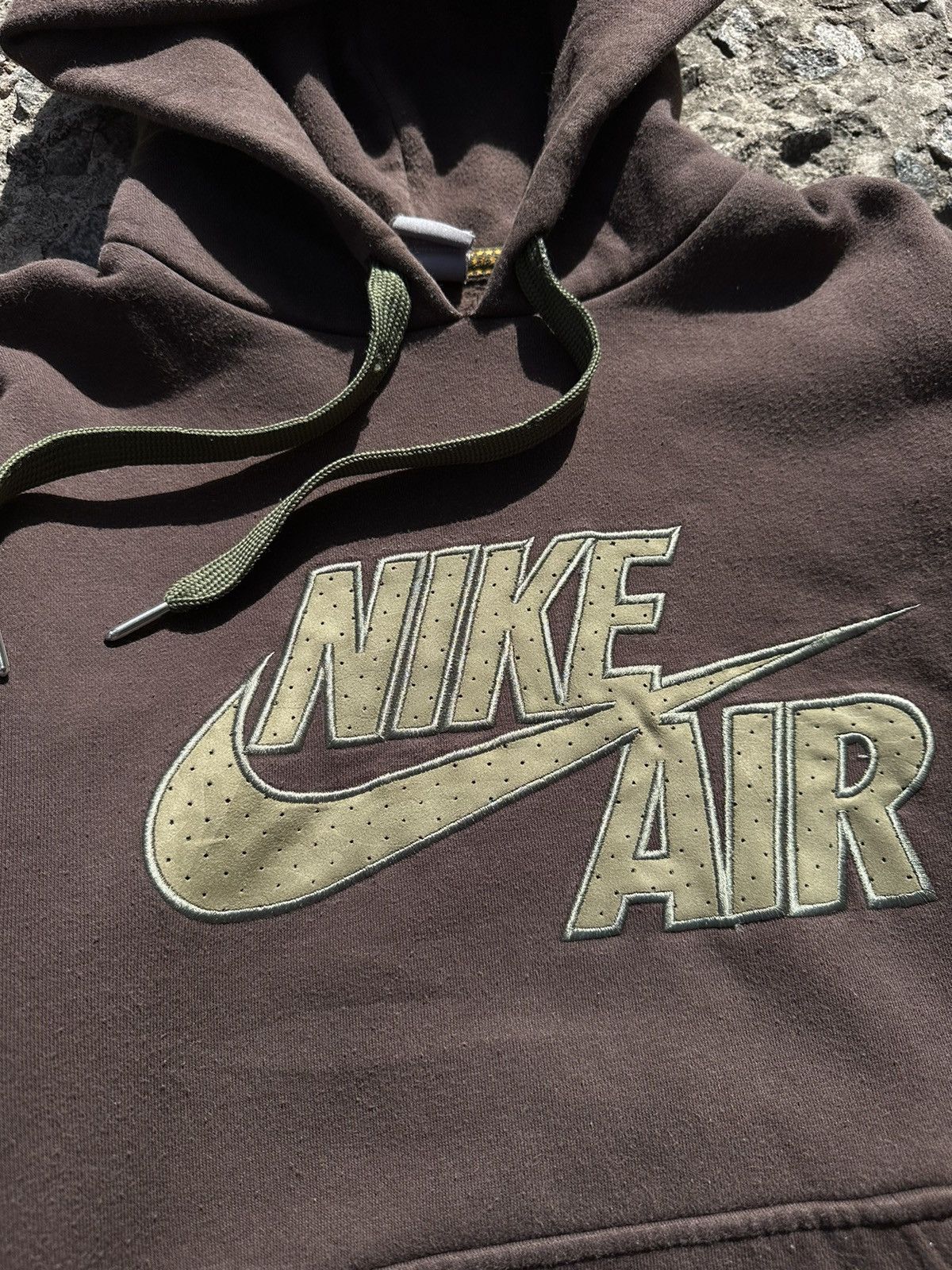 Nike × Vintage Vintage 00s Nike Air Big Logo Brown Hoodie Size US S / EU 44-46 / 1 - 4 Thumbnail