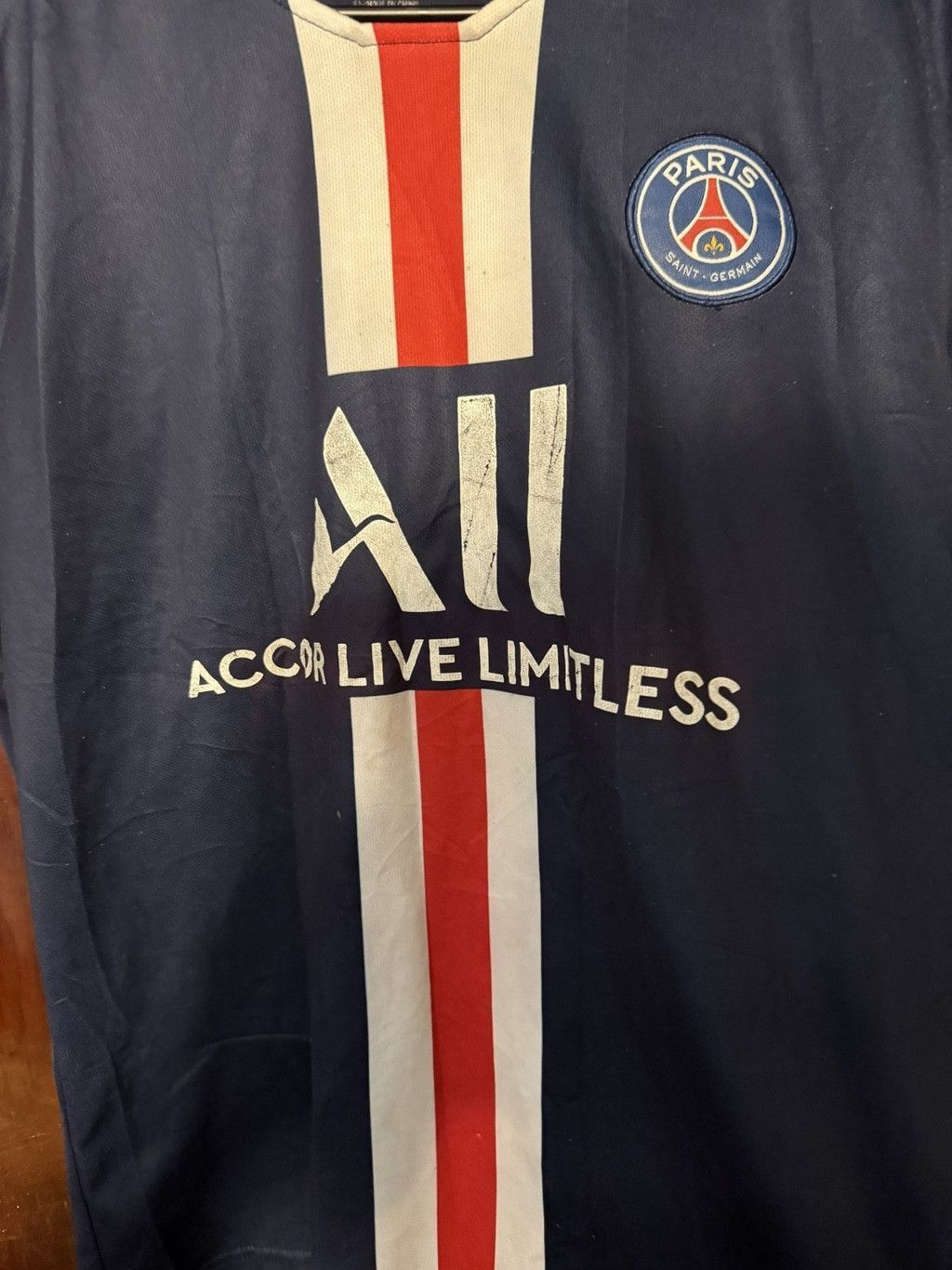 The Unbranded Brand Paris St. Germain Men's Soccer jersey, Size L Blue/Red Size US L / EU 52-54 / 3 - 5 Thumbnail