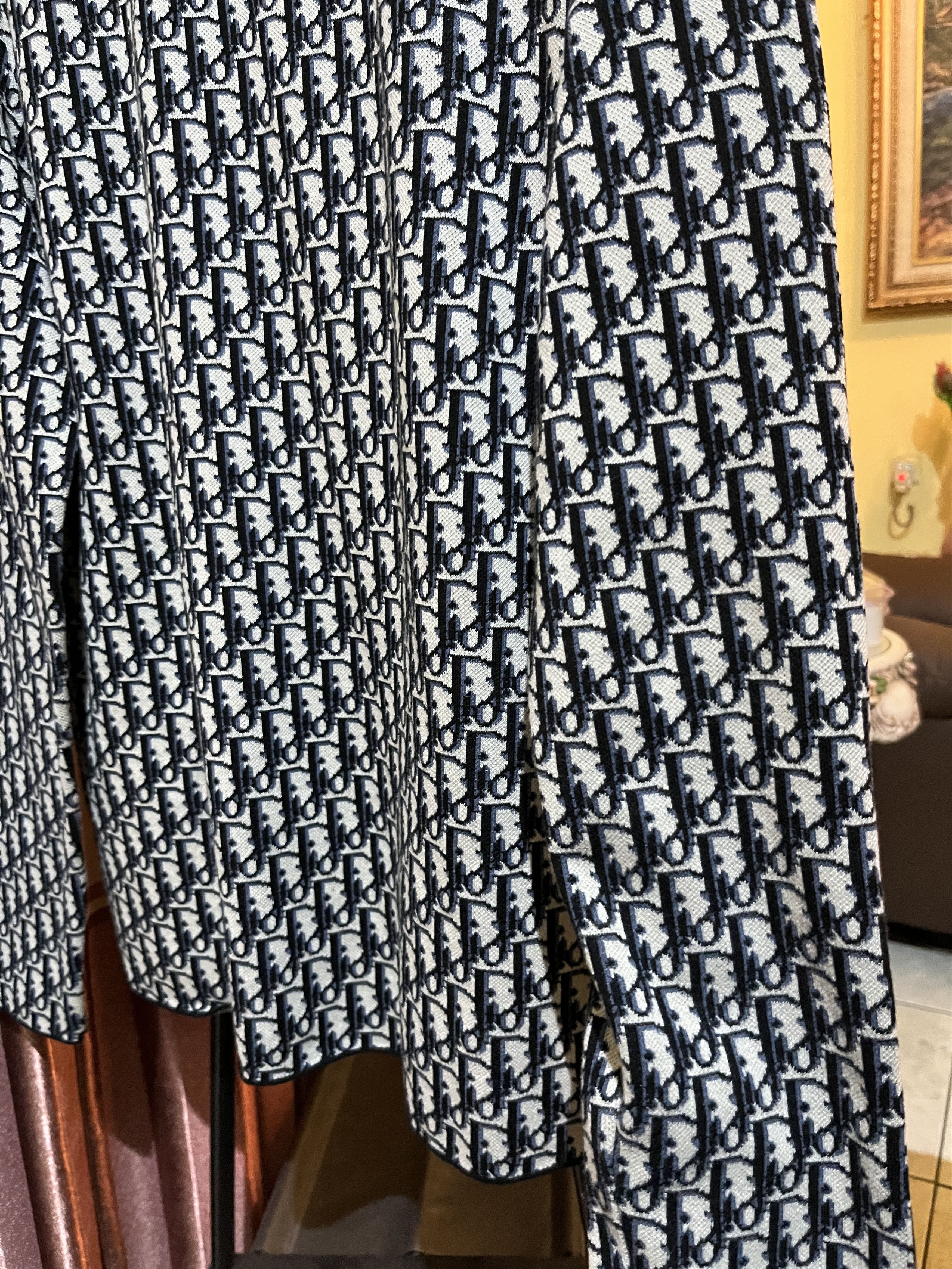 Dior Christian Dior Oblique Knit Overshirt Navy Blue Jacquard Size US S / EU 44-46 / 1 - 9 Thumbnail