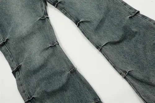 VIBE Punk distressed washed flared jeans for men Size US 32 / EU 48 - 6 Thumbnail
