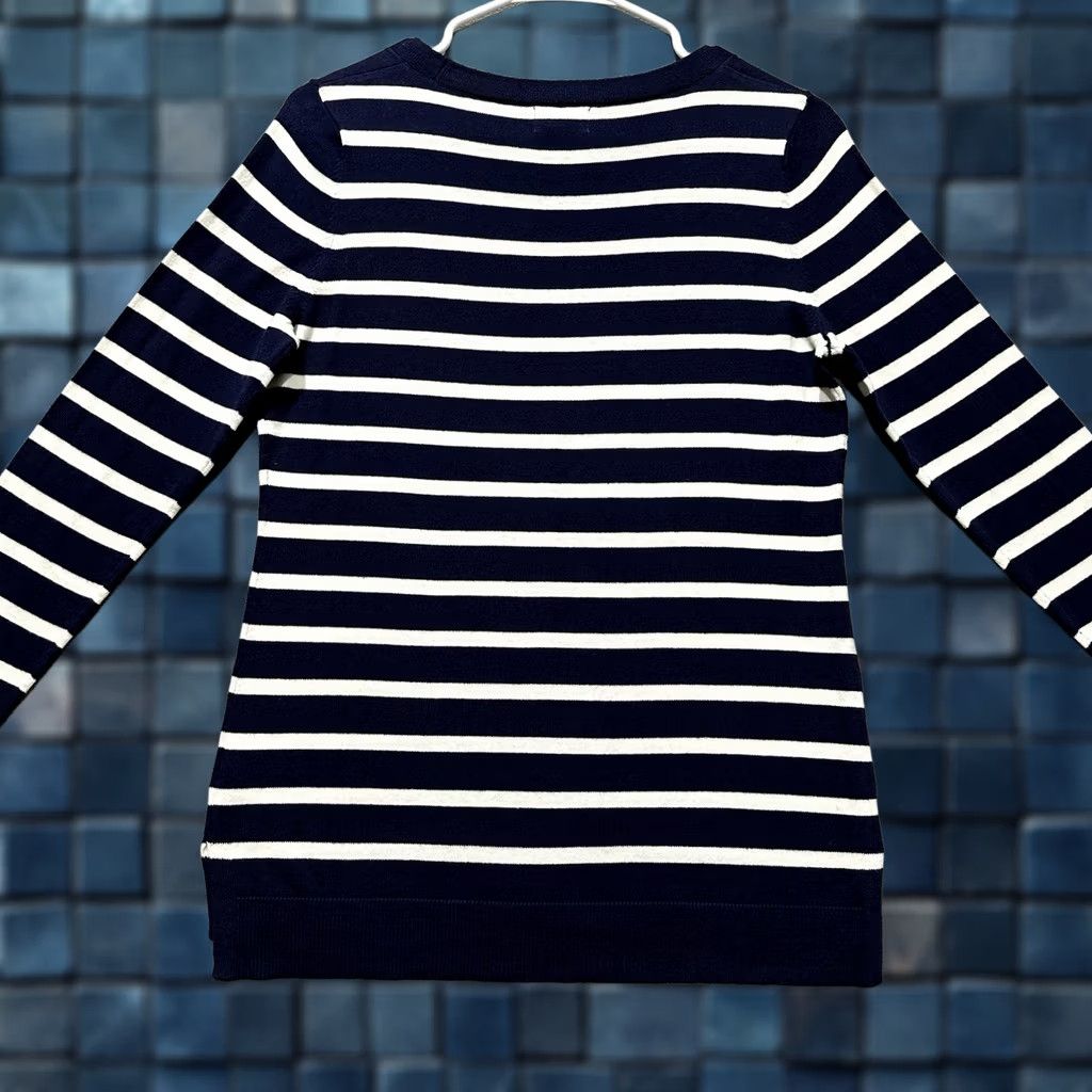 Old Navy NWT Old Navy Sweater Womens Small Blue White Striped Long Sleeve Crew Neck Size S / US 4 / IT 40 - 1 Thumbnail