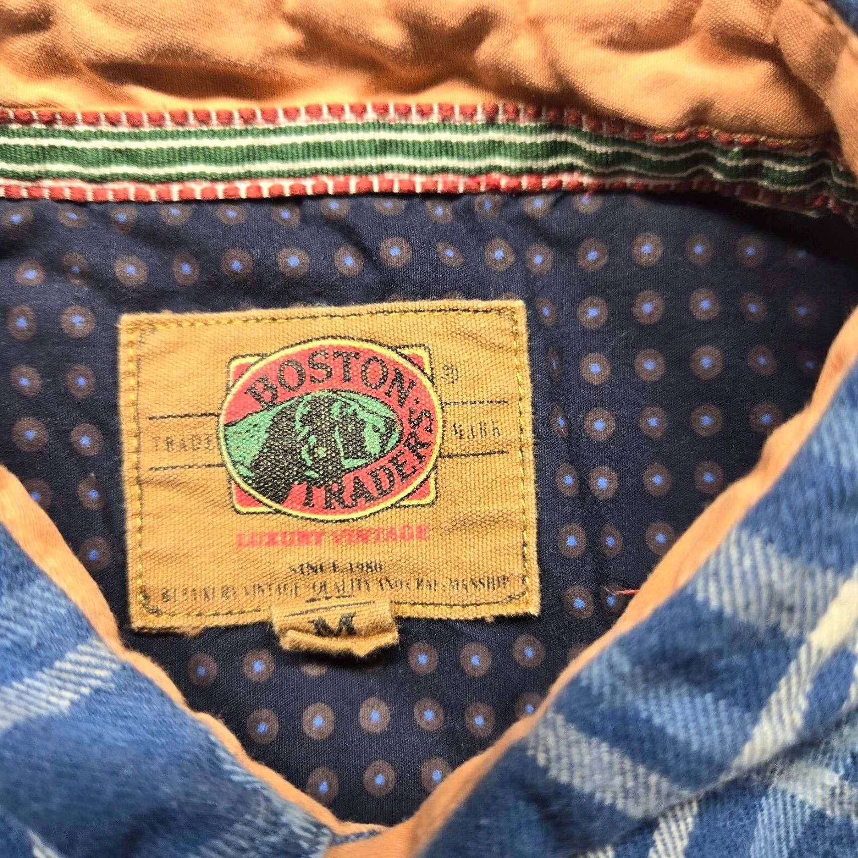 Vintage VINTAGE Boston Traders Flannel Shirt Blue Plaid Long Sleeve Button-Up Men's M Size US M / EU 48-50 / 2 - 3 Thumbnail