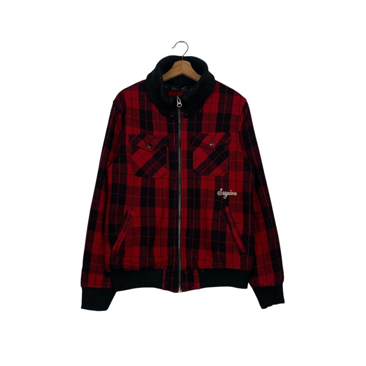 Japanese Brand ETBX Rude Boy Victim Big Logo Red Tartan Jacket #1852-C80 Size US S / EU 44-46 / 1 - 3 Thumbnail