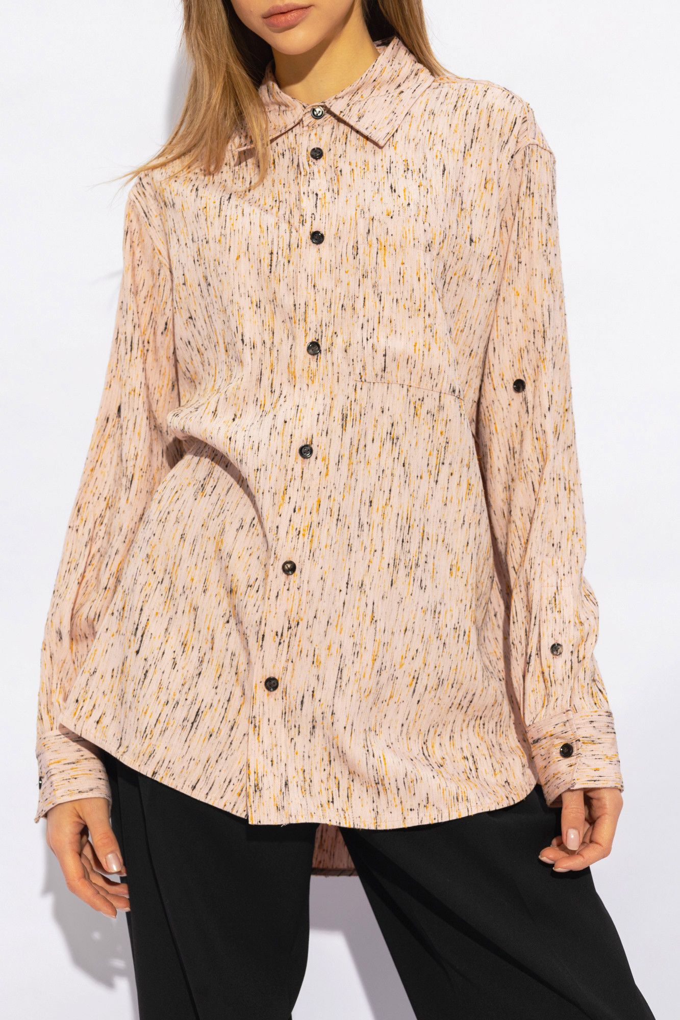 Bottega Veneta o1n1vont1225 Textured Viscose Stripe Shirt in Multicolor Size S / US 4 / IT 40 - 2 Thumbnail