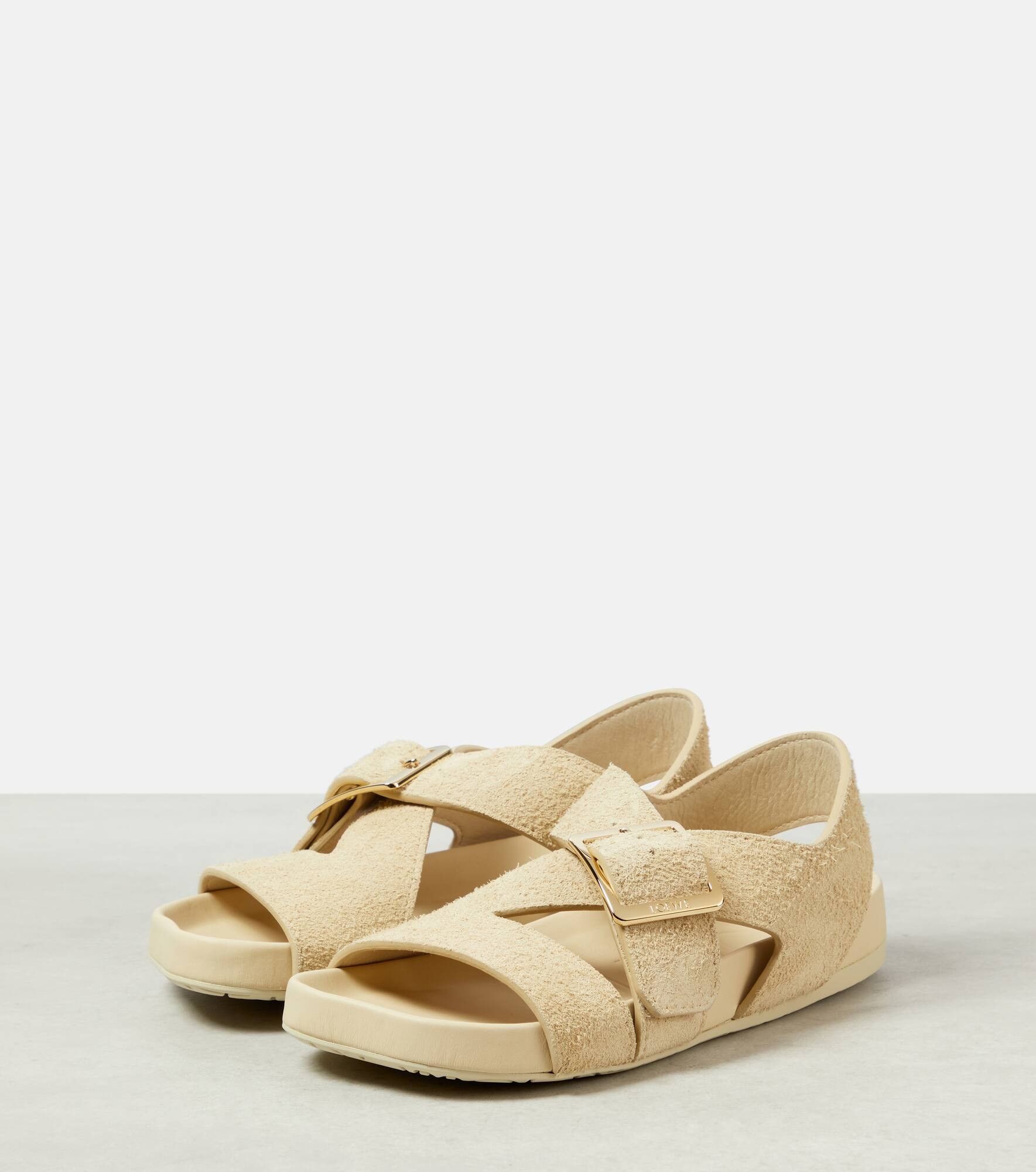 Loewe o1in1g0426 Ease Buckle Sandals in Oat Milk Size US 8 / IT 38 - 5 Thumbnail