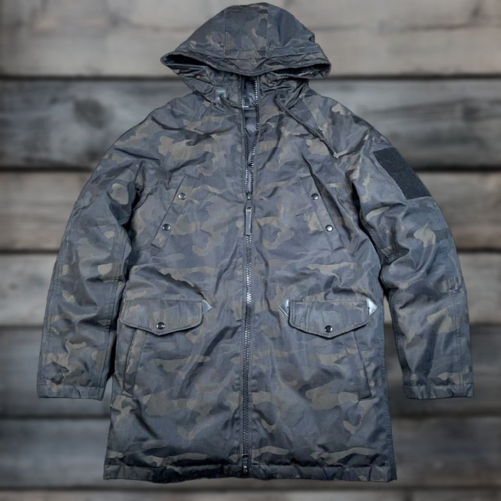 Alpha Industries Parka Jacket Camouflage Duck Down Adult Small Green Black