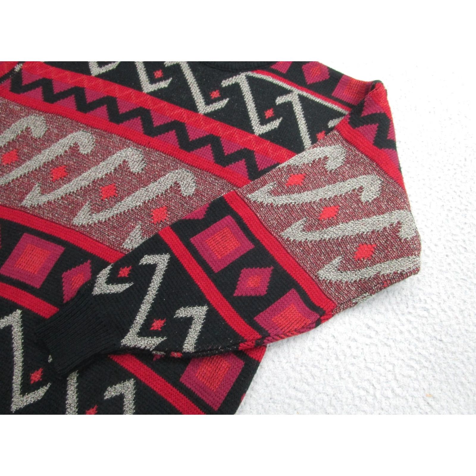 McGregor Vintage McGregor Sweater Mens Medium Black Red Aztec Geometric Knit Crewneck 90s Size US M / EU 48-50 / 2 - 4 Thumbnail