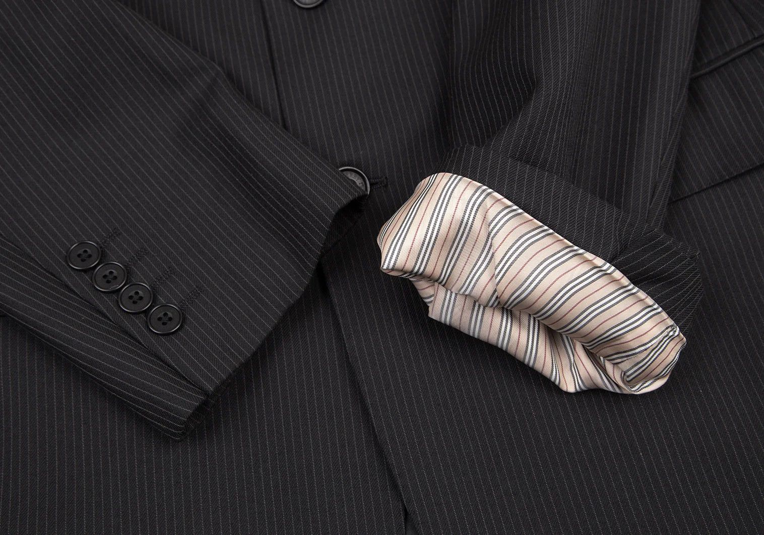 Burberry Wool Pinstripe Tailored Jacket in Black, Size 42L Size US XS / EU 42 / 0 - 8 Thumbnail