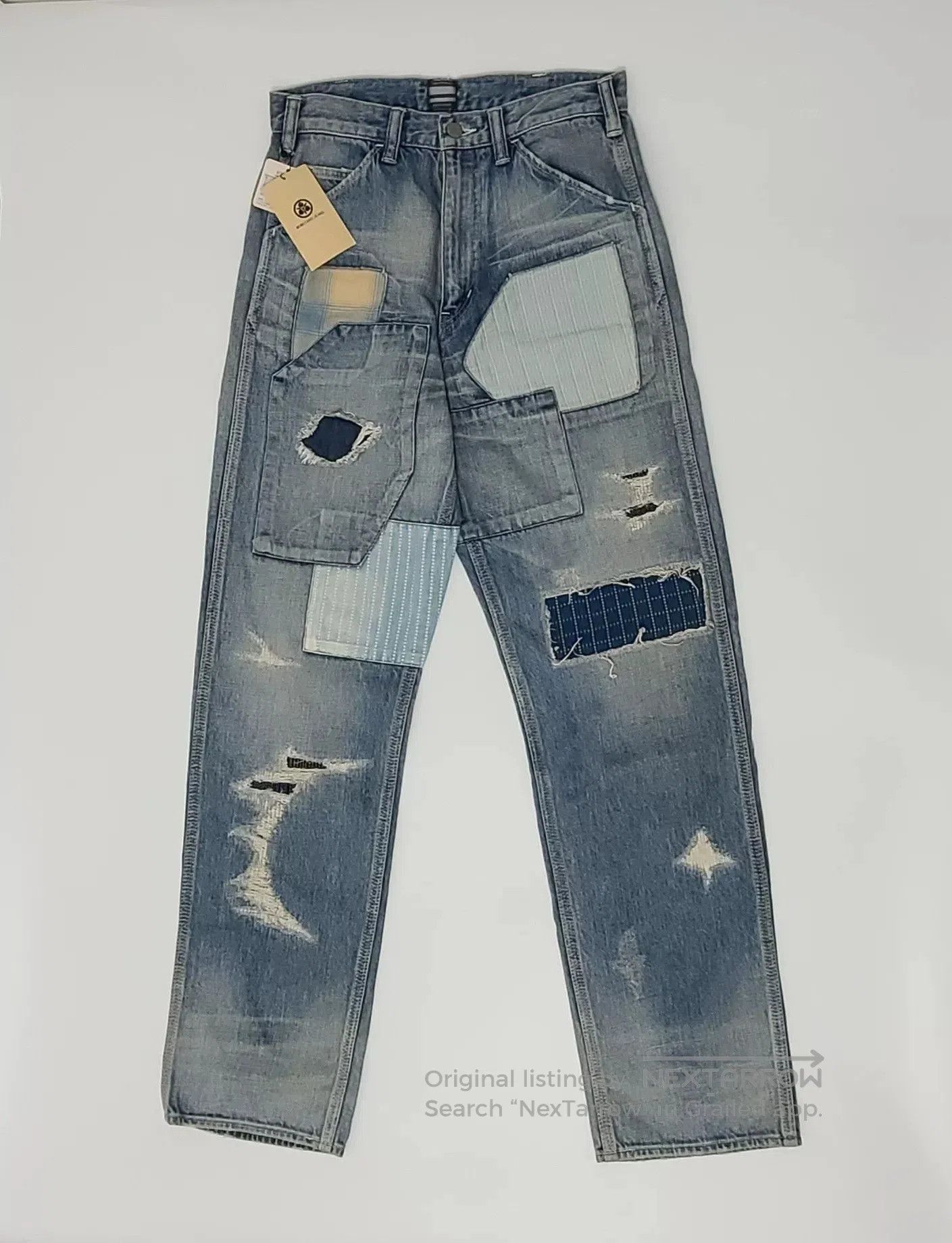momotaro patchwork denim jeans with tags.