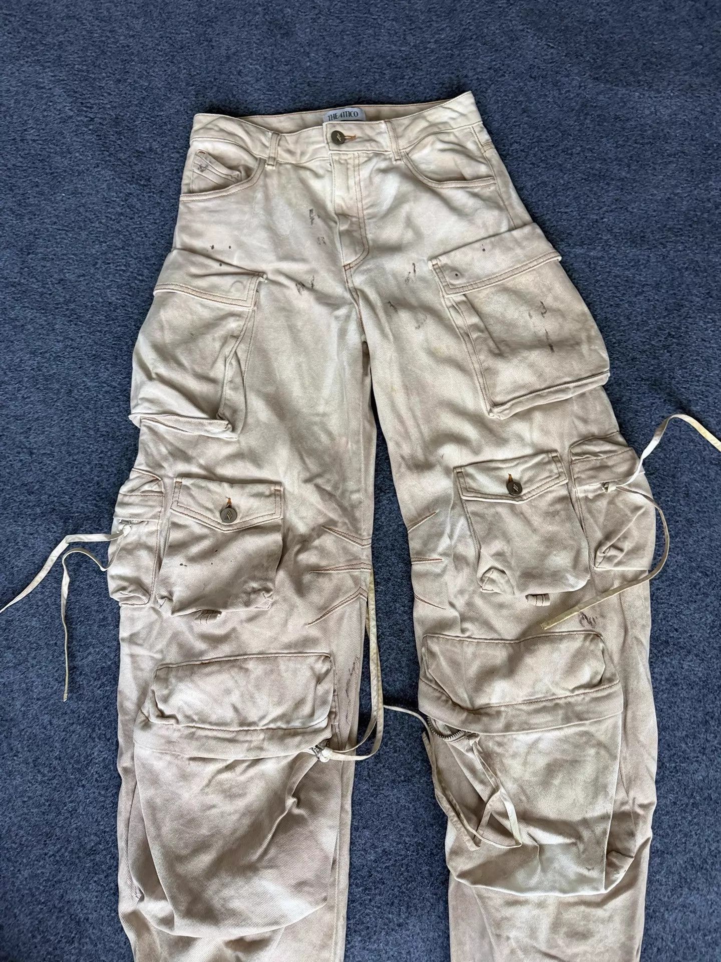 In The Attic Beige Cargo Pants with Multiple Utility Pockets Size US 28 / EU 44 - 1 Thumbnail