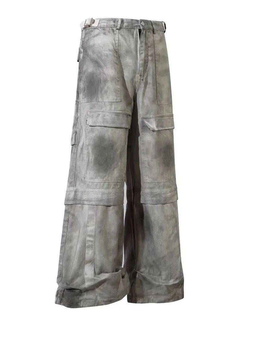 Designer × Japanese Brand Washed Dirty Color Multi-Pocket Baggy Jeans Size US 32 / EU 48 - 4 Thumbnail