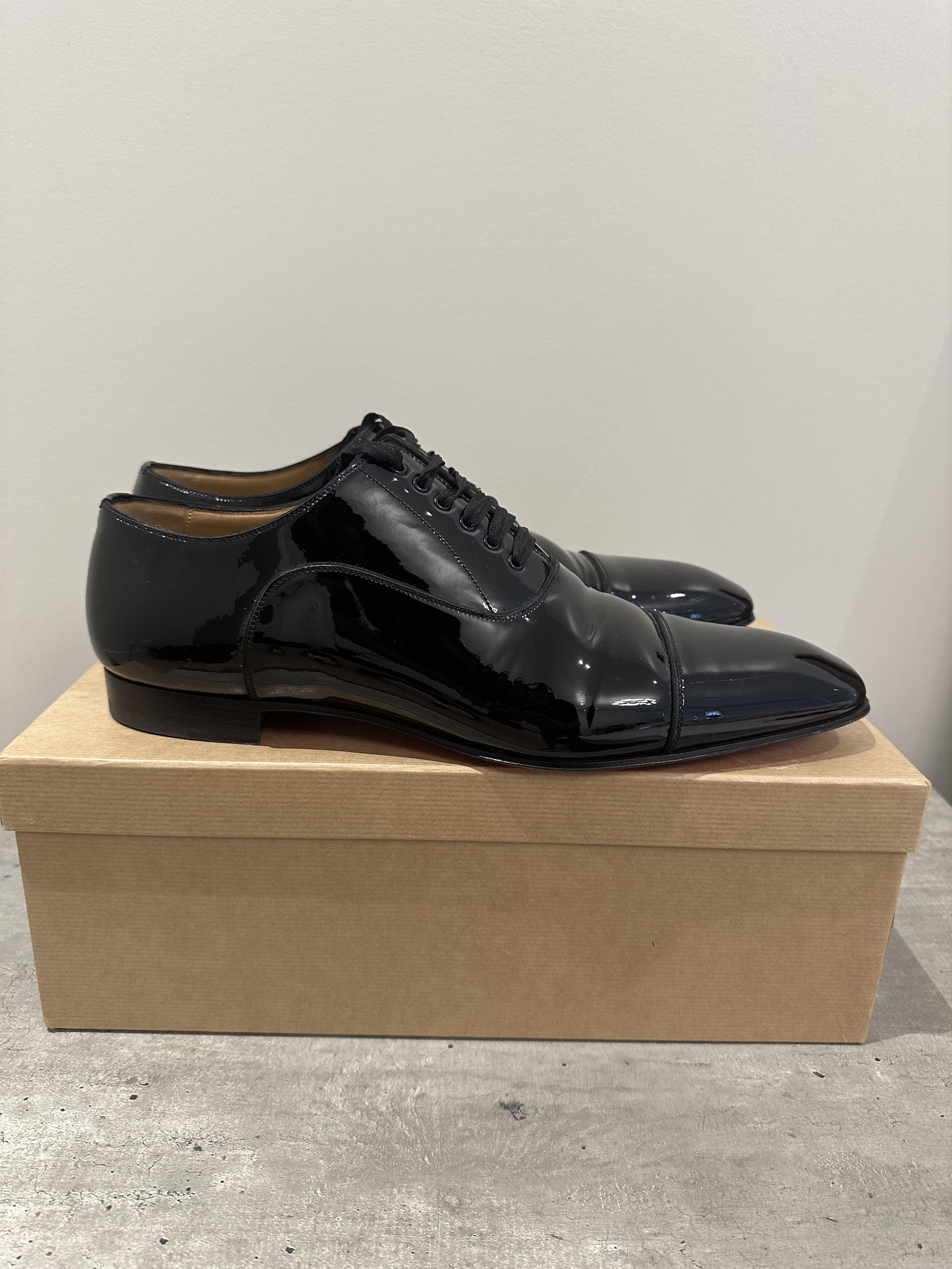 Christian Louboutin Christian Louboutin Greggo Flat Patent Leather Black Size US 13 / EU 46 - 1 Thumbnail