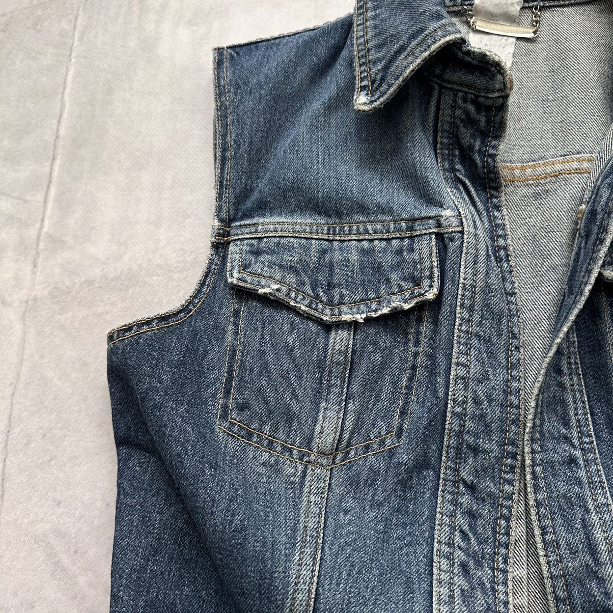 Dolce & Gabbana 90s Dolce & Gabbana Vintage Denim Vest Open Front Y2K Size S / US 4 / IT 40 - 10 Thumbnail
