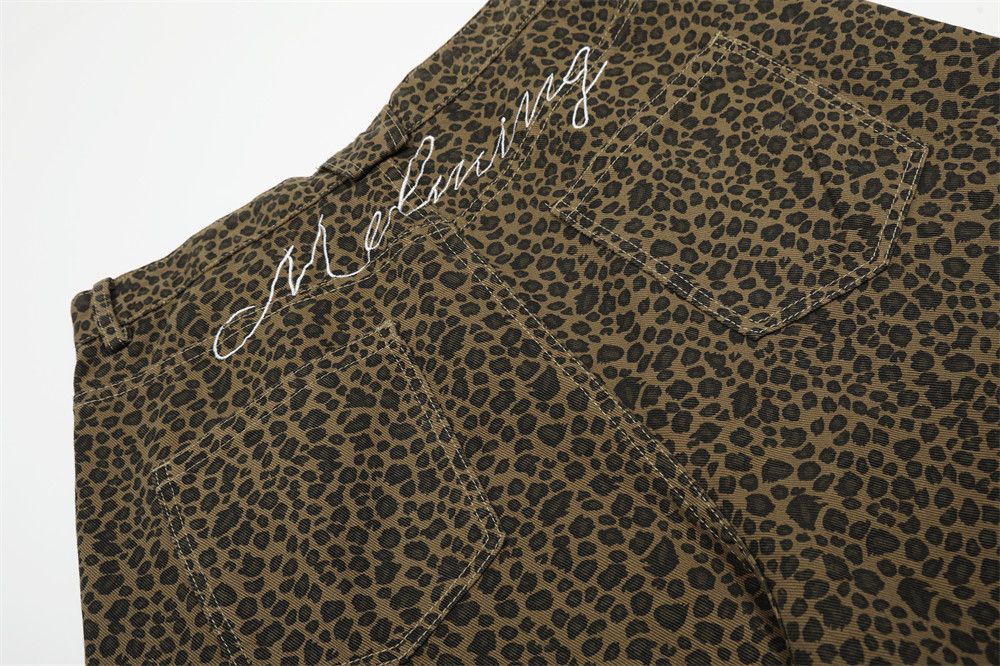 Japanese Brand Retro loose workwear leopard print machete denim shorts Size US 32 / EU 48 - 3 Thumbnail