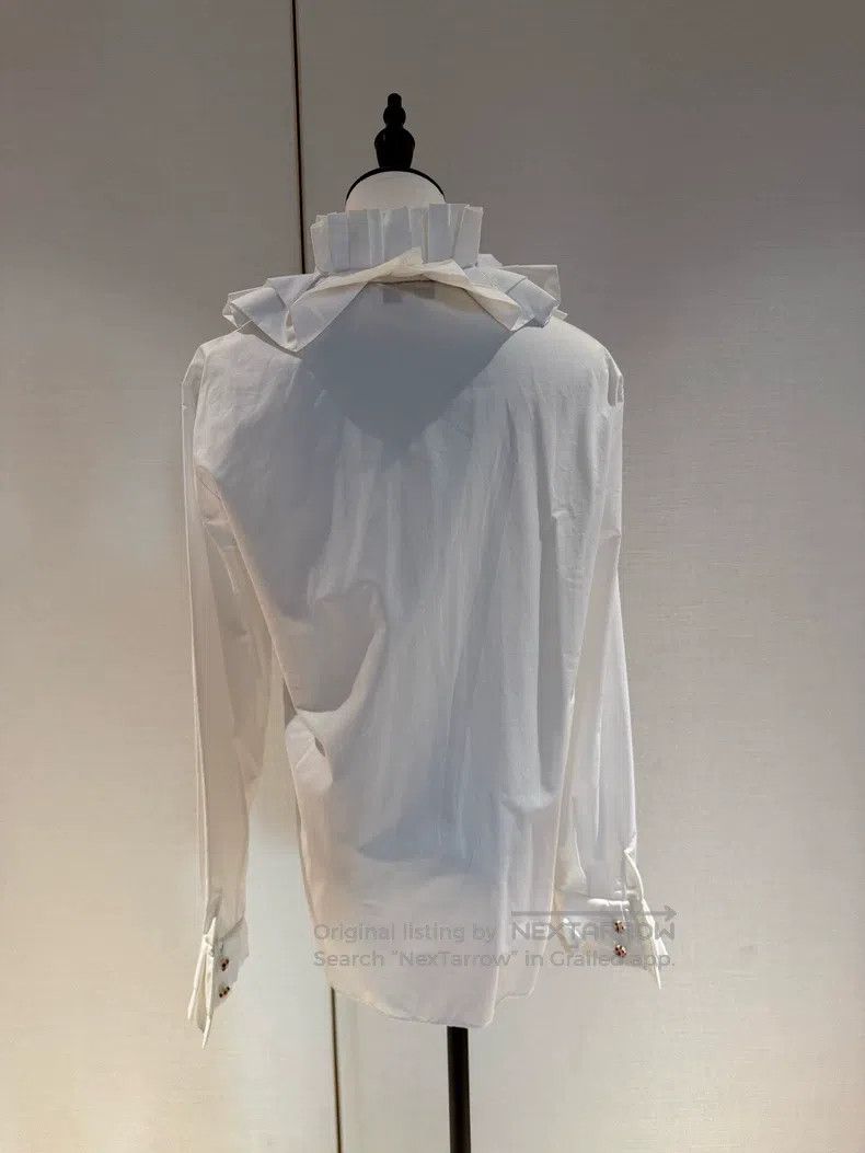 Chanel Chanel 17B lace brae tie white shirt Size XXS / US 00 / IT 34 - 2 Thumbnail