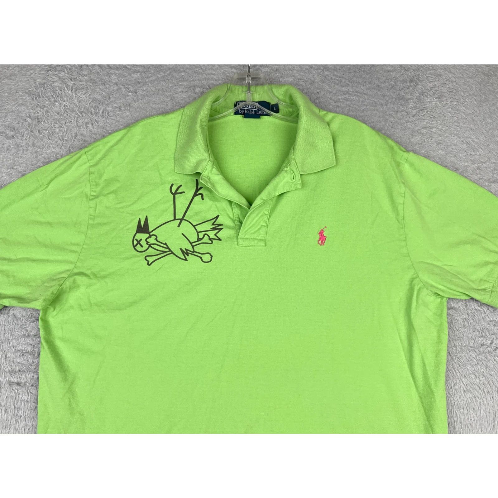 Ralph Lauren VINTAGE Polo Ralph Lauren Shirt Adult Large Green Cotton DeadBird Crossbone Golf Mens Regular Short Sleeve 40" Chest 100% Cotton Green 90s Golf Theme Size US L / EU 52-54 / 3 - 4 Thumbnail
