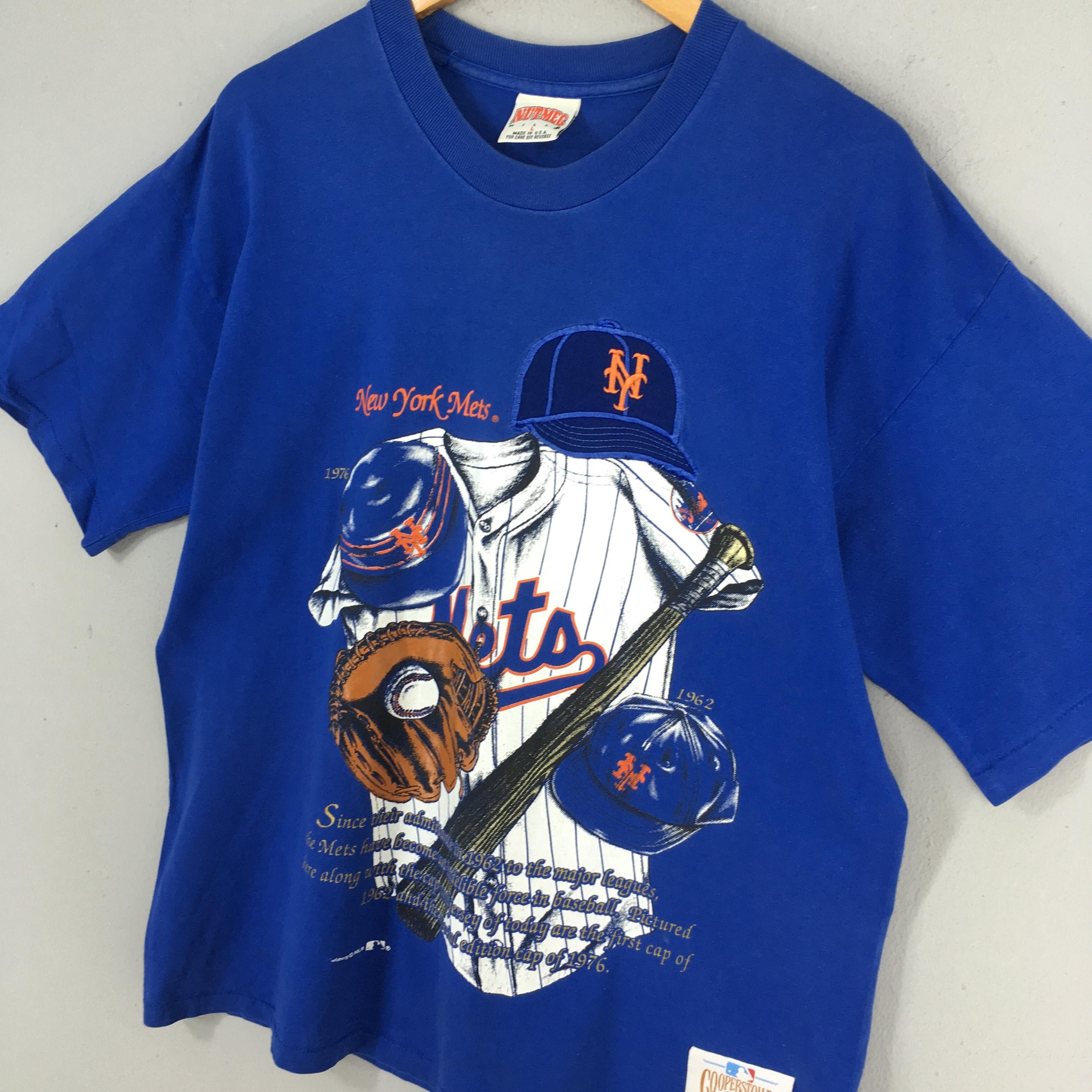 MLB × Vintage Vintage 90s New York Mets MLB Blue T shirt Large Size US L / EU 52-54 / 3 - 3 Thumbnail
