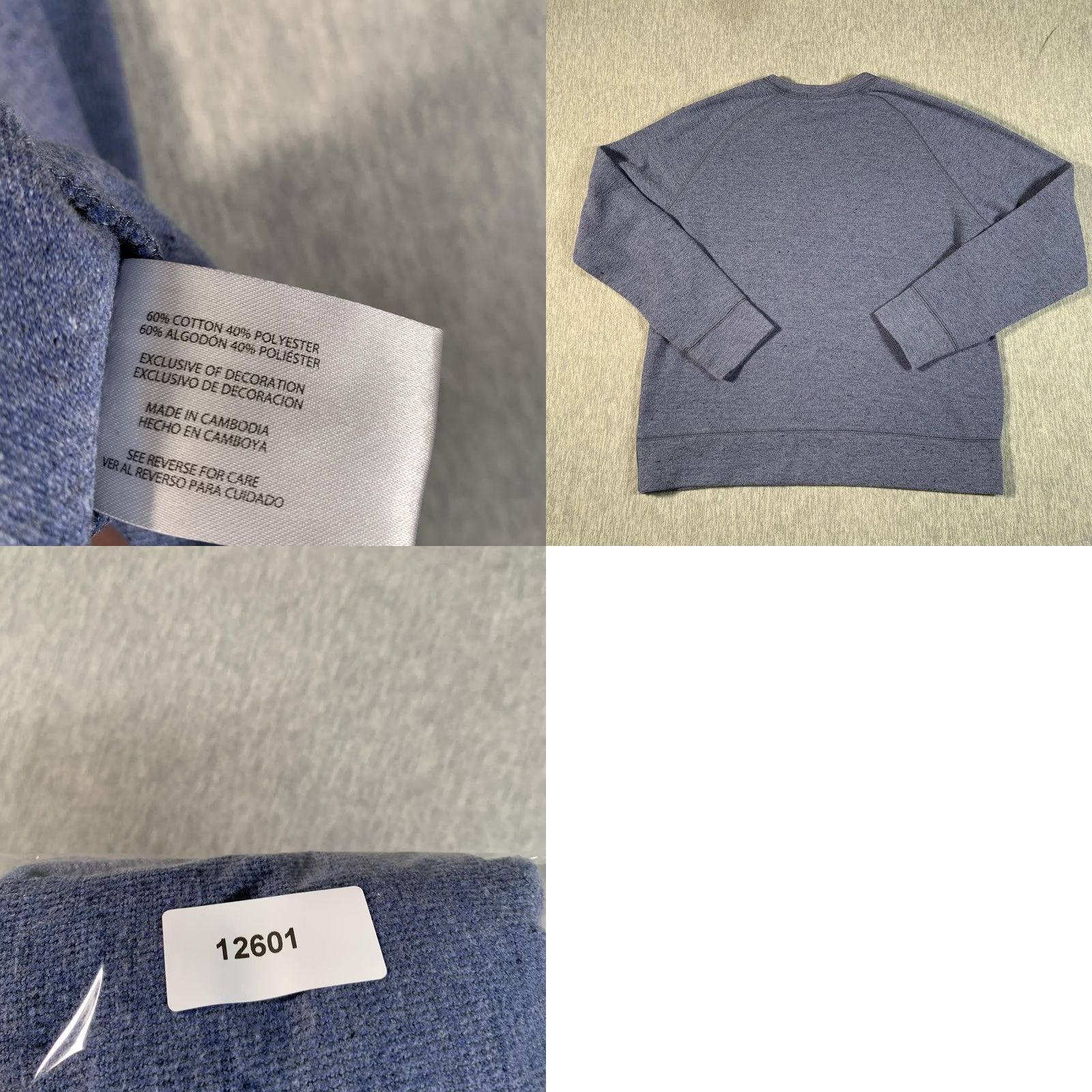 Banana Republic Banana Republic Sweatshirt Men L Blue Heather Raglan Crew Neck Thermal Knit Pullover Regular Cotton Polyester Raglan Sleeves Size US L / EU 52-54 / 3 - 8 Thumbnail