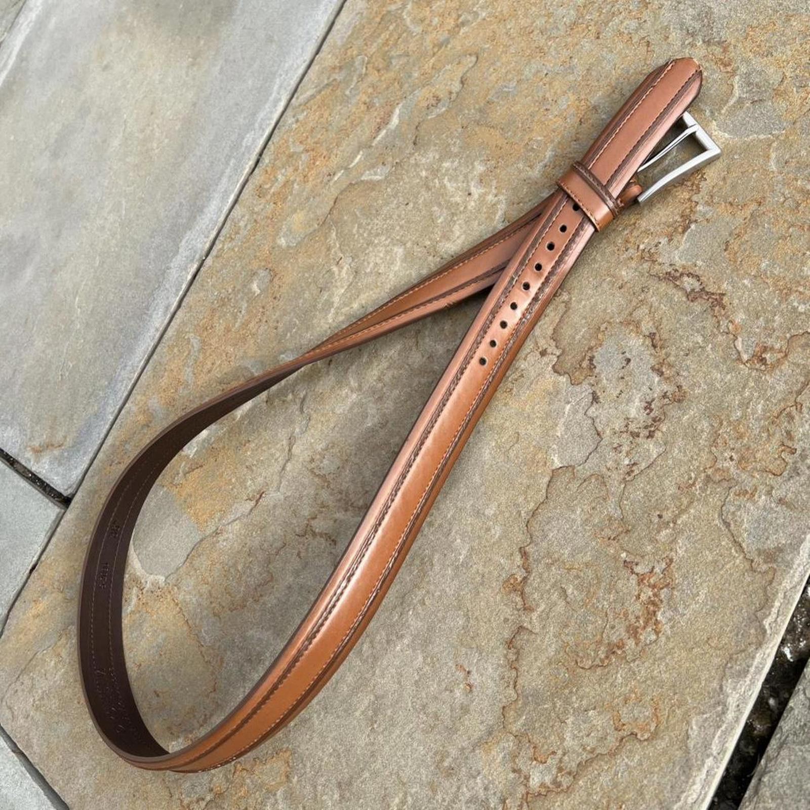 Florsheim Y2K Brown Leather Rib Belt Size ONE SIZE - 1 Thumbnail