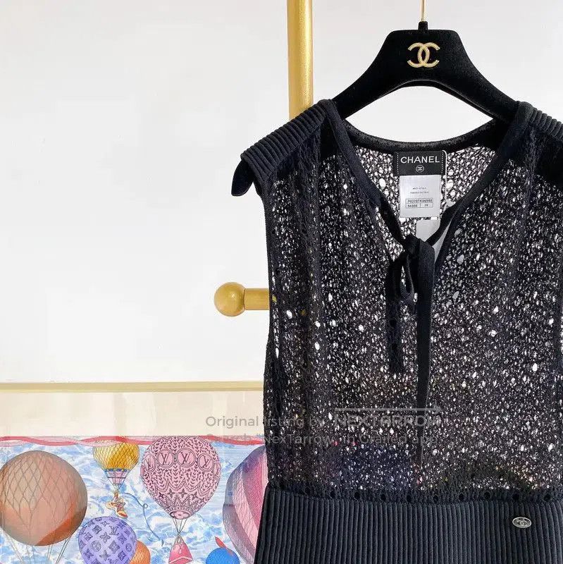 Chanel Chanel Summer Black Cotton Midi Dress . Size M / US 6-8 / IT 42-44 - 3 Thumbnail