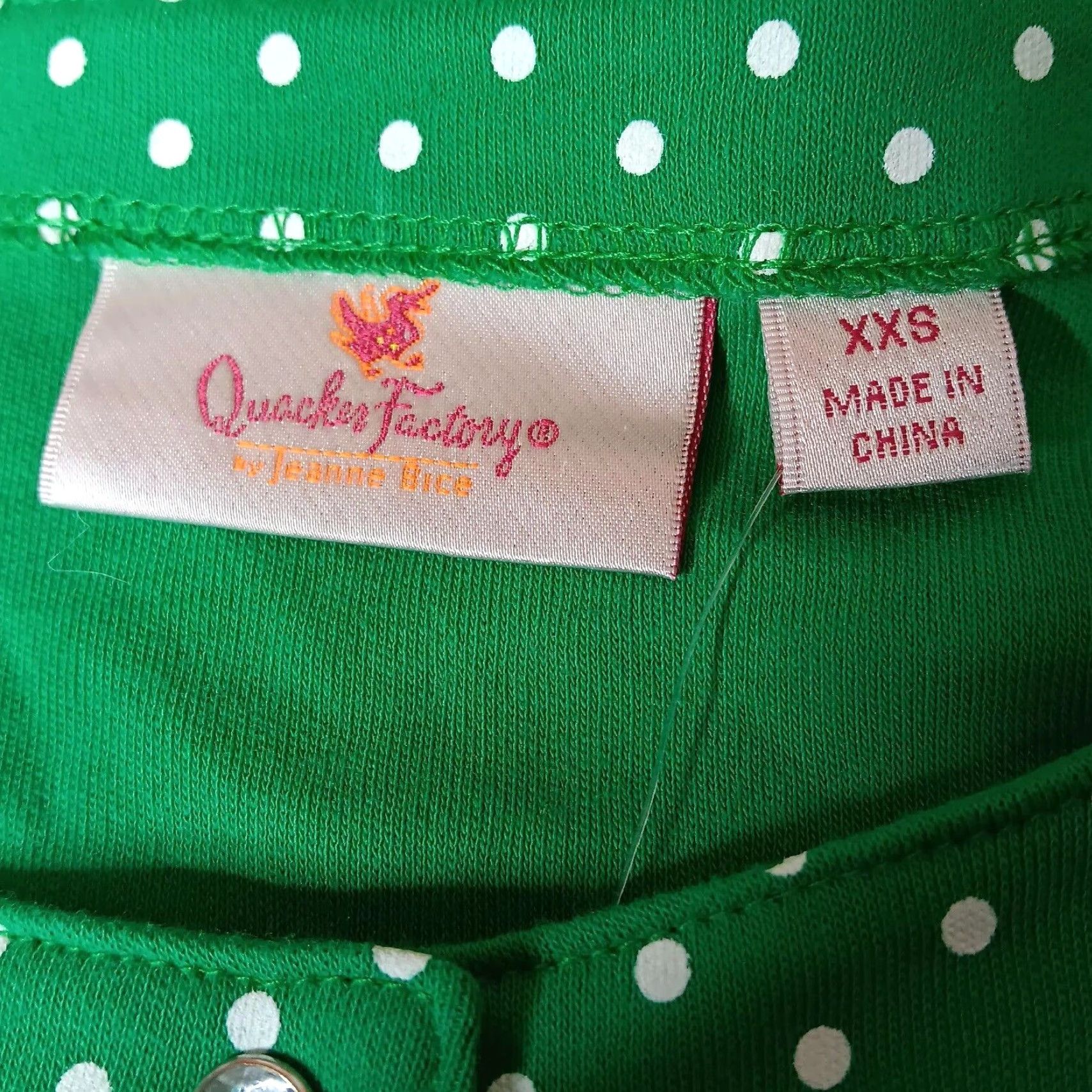 Quacker Factory Quacker Factory Shirt Women XXS Green Polka Dot Snap Front Knit Shirt Long Sleeve Cardigan NEW Size XXS / US 00 / IT 34 - 6 Thumbnail