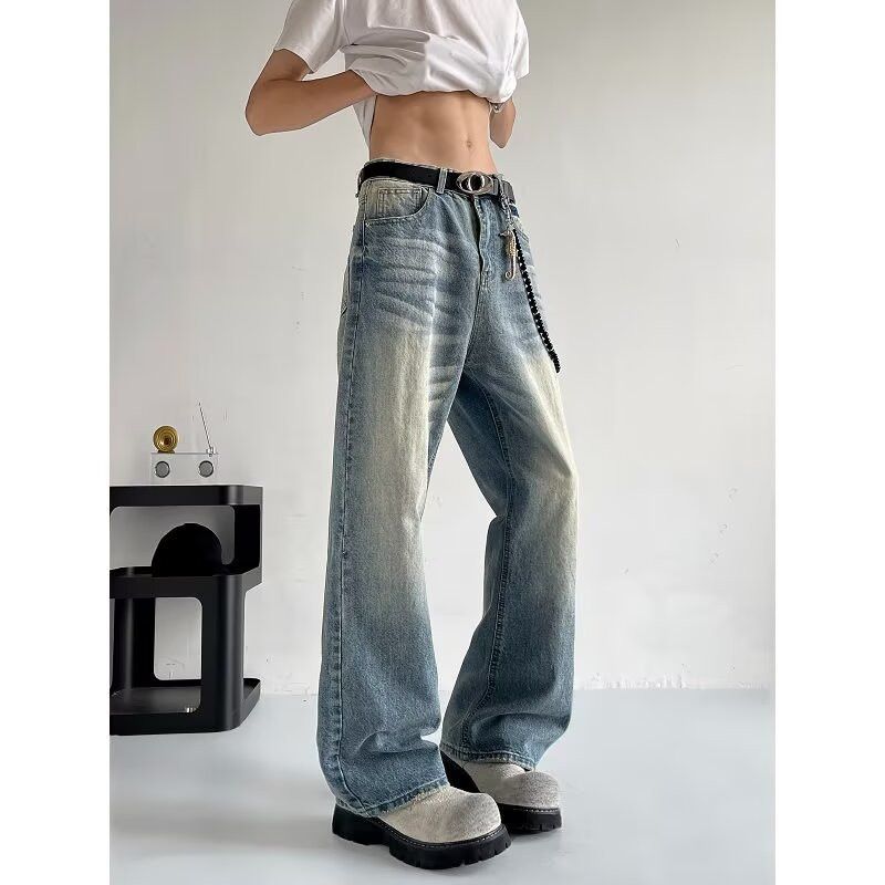 Japanese Brand Retro loose washed straight leg jeans Size US 32 / EU 48 - 1 Thumbnail