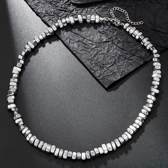 Jewelry Natural Hematite Stone Collar 18" Necklace Size ONE SIZE - 3 Thumbnail