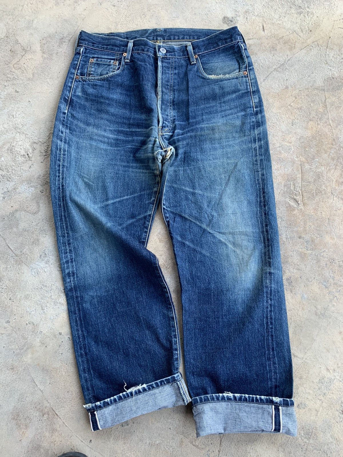 Levi's × Vintage Vintage Levis Big E 503B Selvedge Distressed Denim Size US 34 / EU 50 - 4 Thumbnail