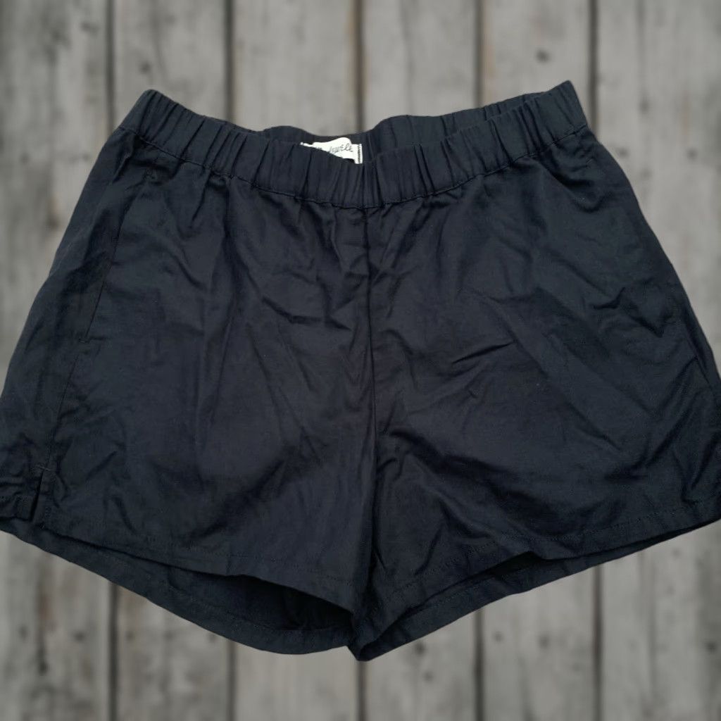 Madewell Madewell Shorts Womens Medium Black Pull-On Elastic Waist Pockets Cotton/Viscose Size 32" / US 10 / IT 46 - 1 Thumbnail