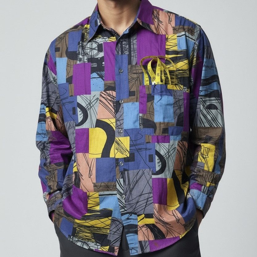Gianfranco Ferre Luxury Style multicolour ruffini italy button ups shirt Size US M / EU 48-50 / 2 - 1 Thumbnail