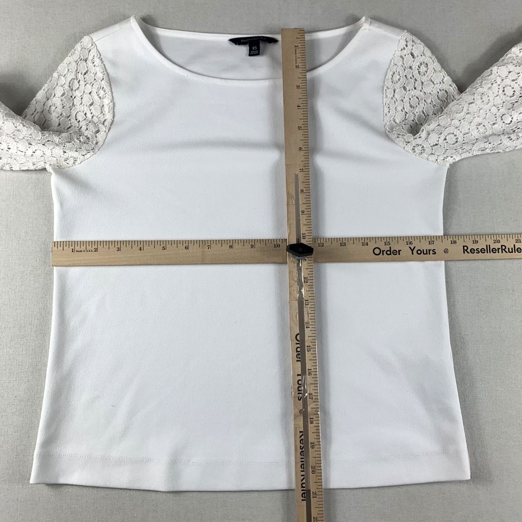 Banana Republic Banana Republic White Lace Long Sleeve Blouse XS Women Size XS / US 0-2 / IT 36-38 - 4 Thumbnail