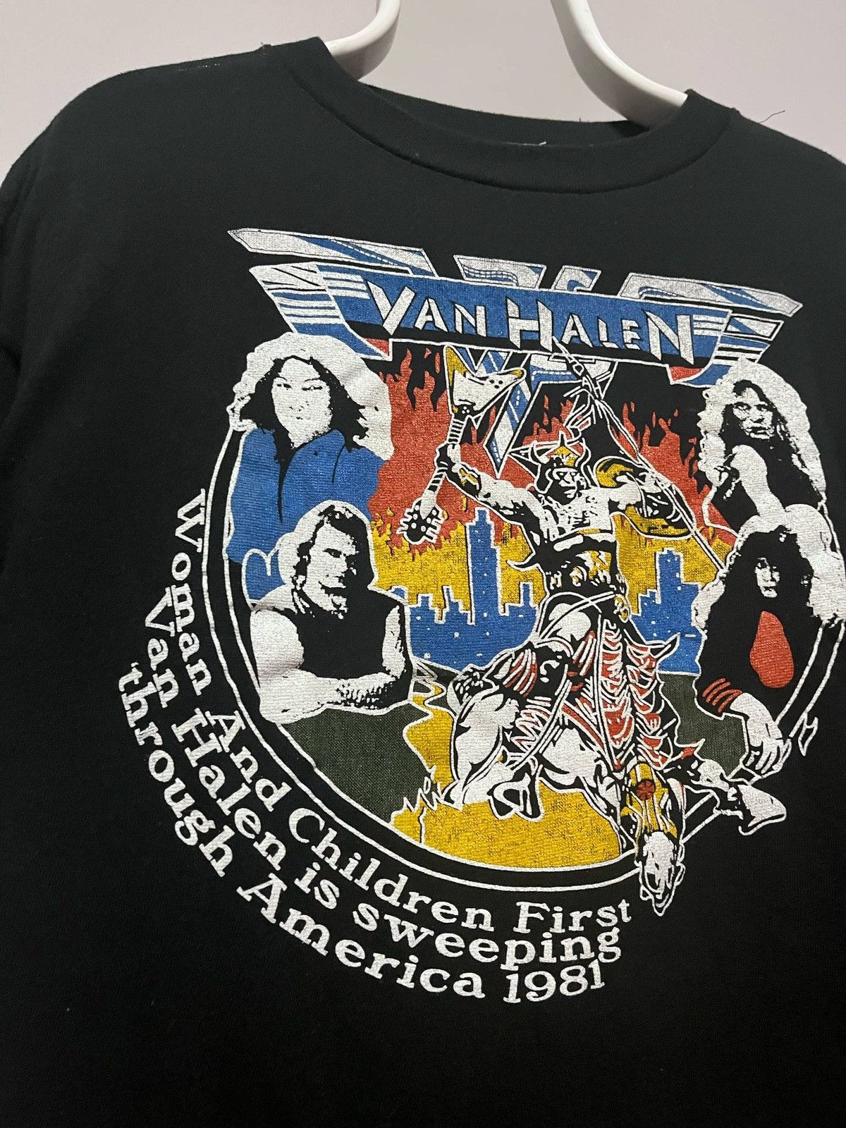 Band Tees × Vintage Vintage 80s Van Halen Tour Tee - 1981 fair wairning Size US L / EU 52-54 / 3 - 4 Thumbnail