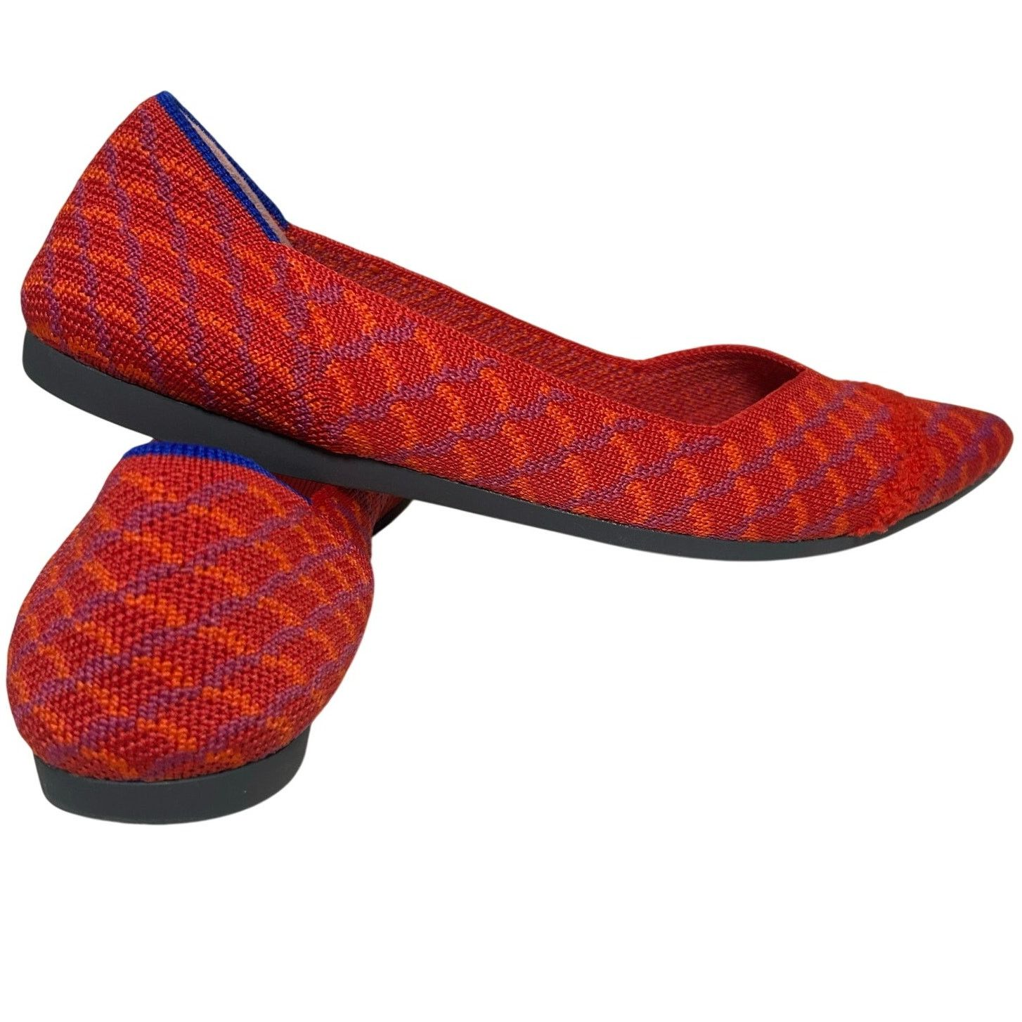 Rothy's Rothys The Point Red Orange Purple Knit Flats W6 Size US 6 / IT 36 - 10 Thumbnail