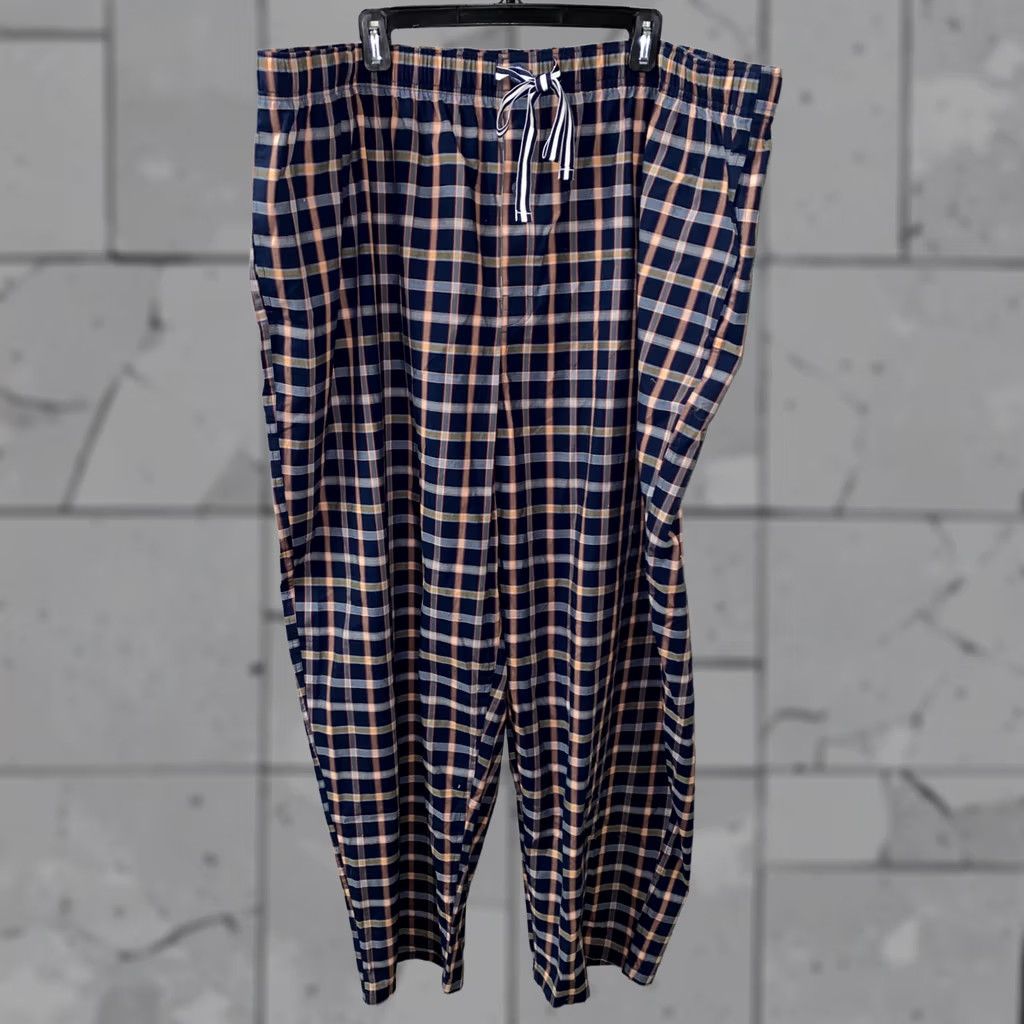Cremieux Cremieux Pajama Pants Mens 4XB Blue/Orange Plaid NWT Size US 39 - 1 Thumbnail