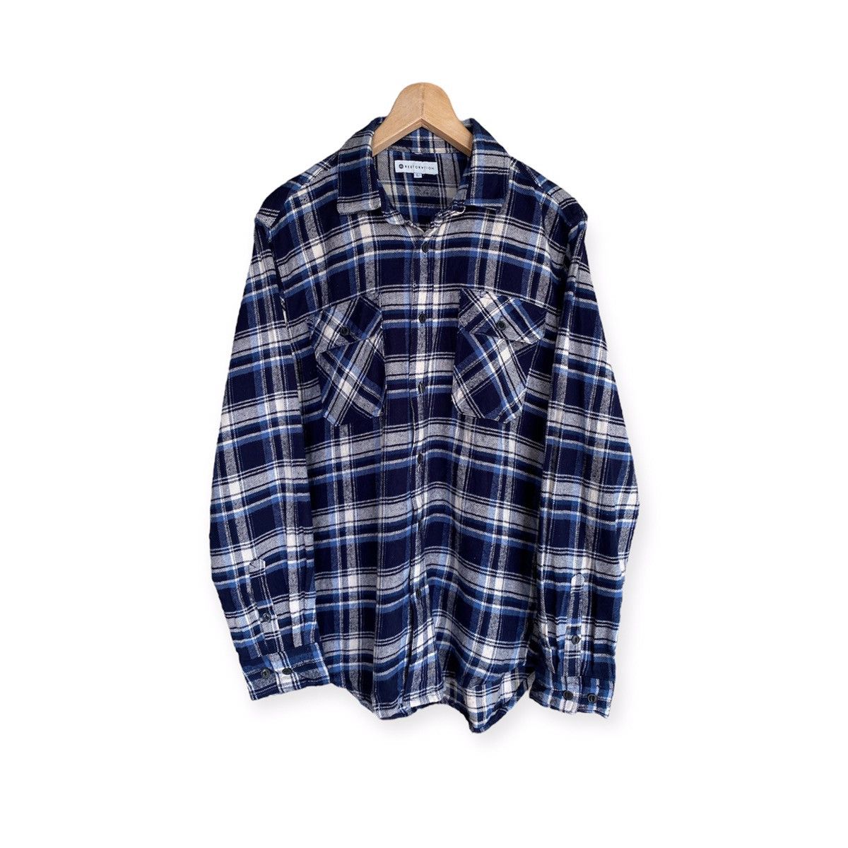 Vintage Restoration Multipocket Plaid Tartan Flannel Shirt
