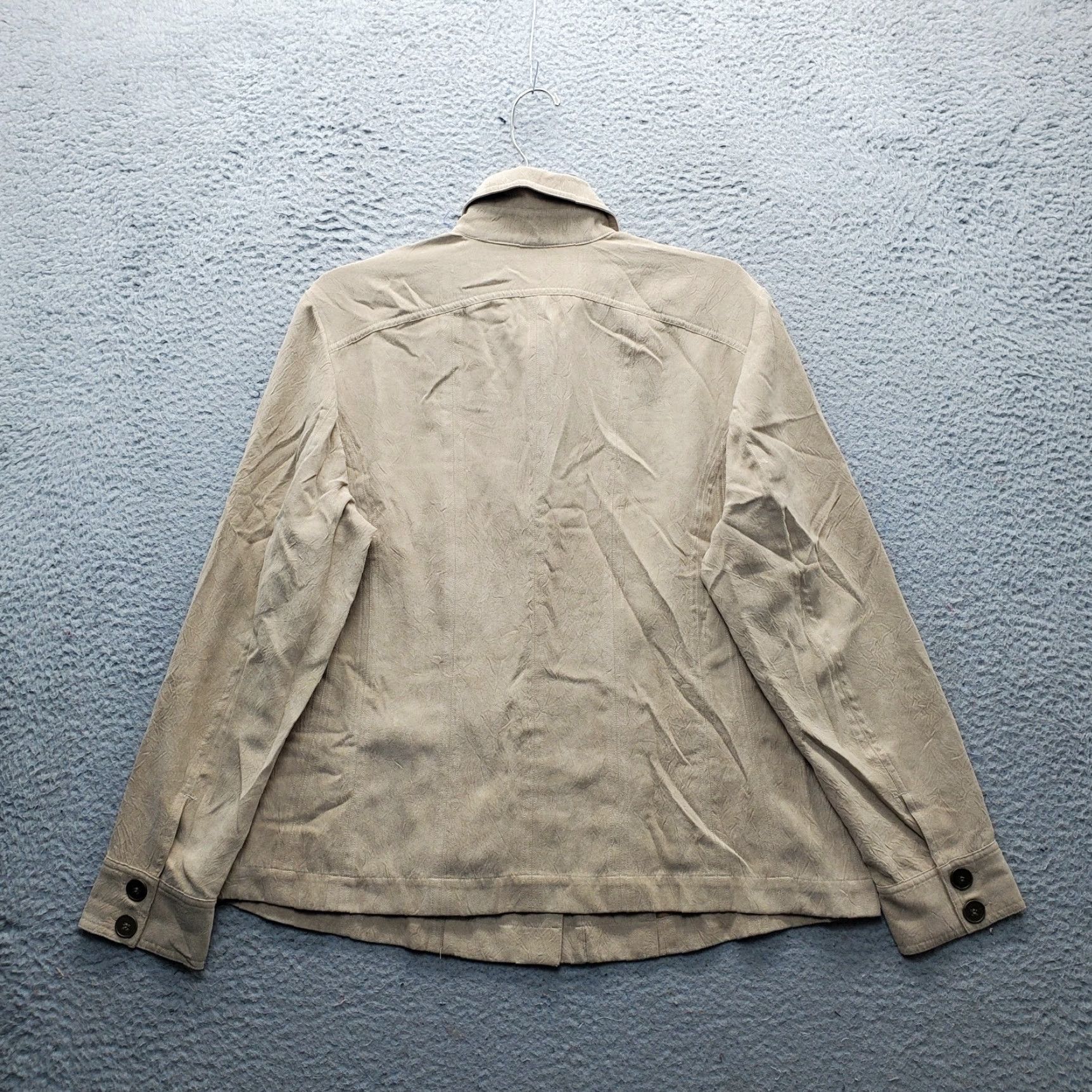 Vintage Chico's Jacket Womens Size 2 Tan Lightweight Long Sleeve Collared Button Front Jacket Mens? Womens? Size XS / US 0-2 / IT 36-38 - 2 Thumbnail