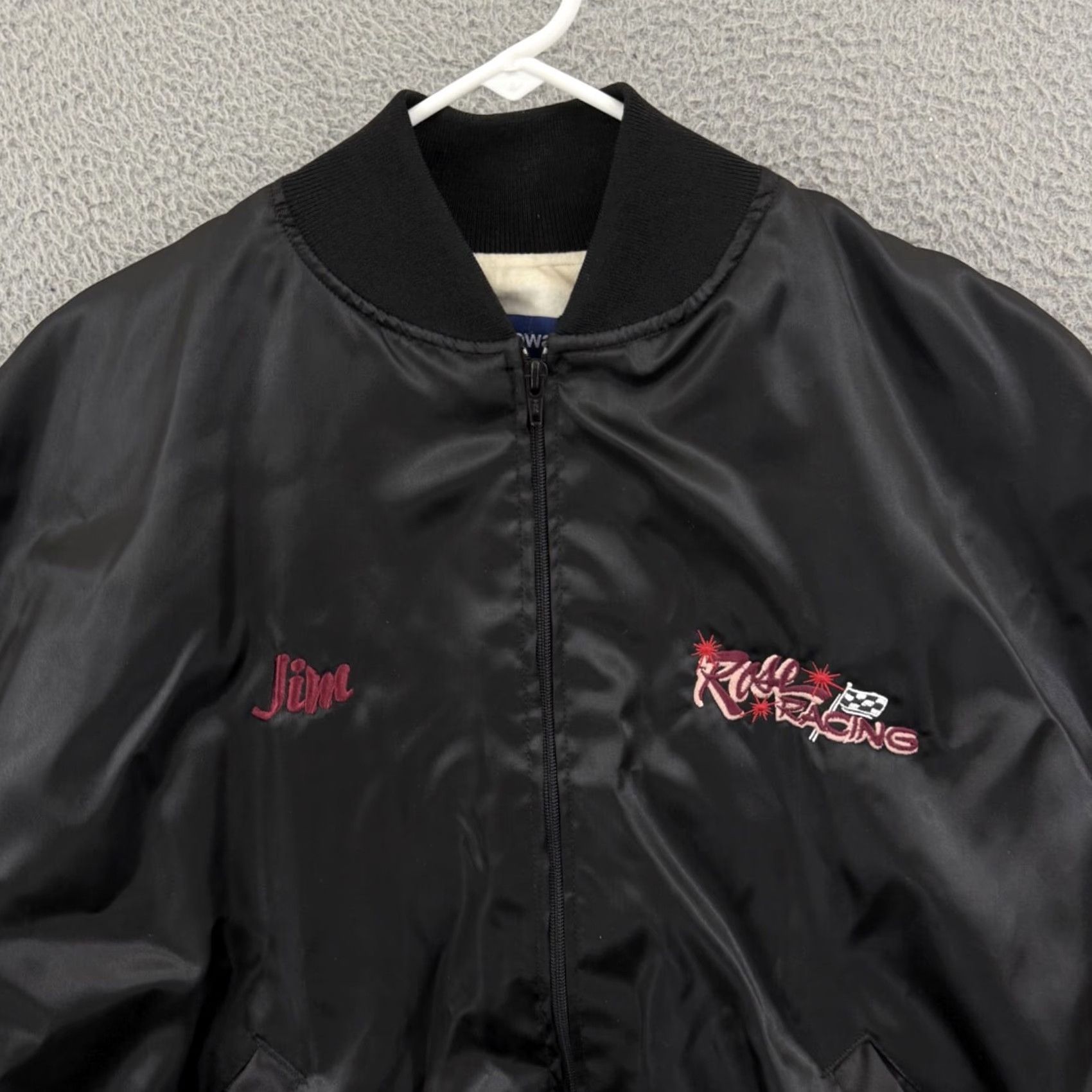 Holloway VINTAGE Holloway Jacket Motorcycle XL Black 80s Racing USA Mens Satin Bomber Size US XL / EU 56 / 4 - 4 Thumbnail