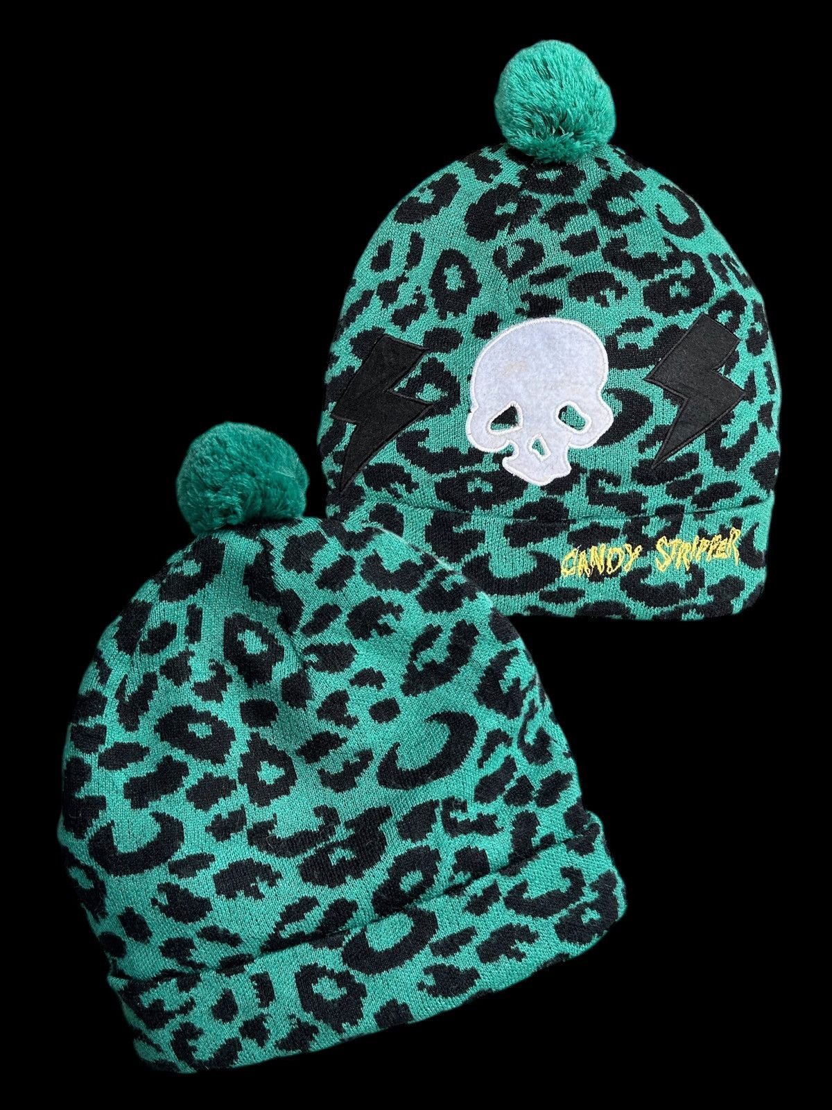 Japanese Brand × Kapital × Vintage Skull Leopard Vtg Candy Stripper Japanese Brand Rare Beanie🎌 Size ONE SIZE - 3 Thumbnail