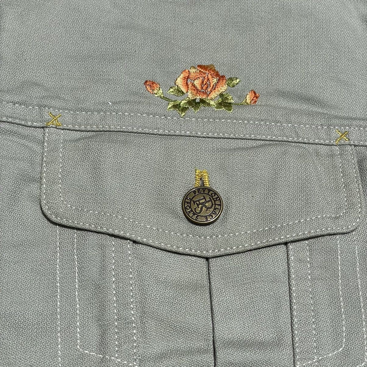 Japanese Brand “PEYTON PLACE SPORTS” PPFM FOR WOMAN FLORAL DENIM JACKET Size L / US 10 / IT 46 - 5 Thumbnail