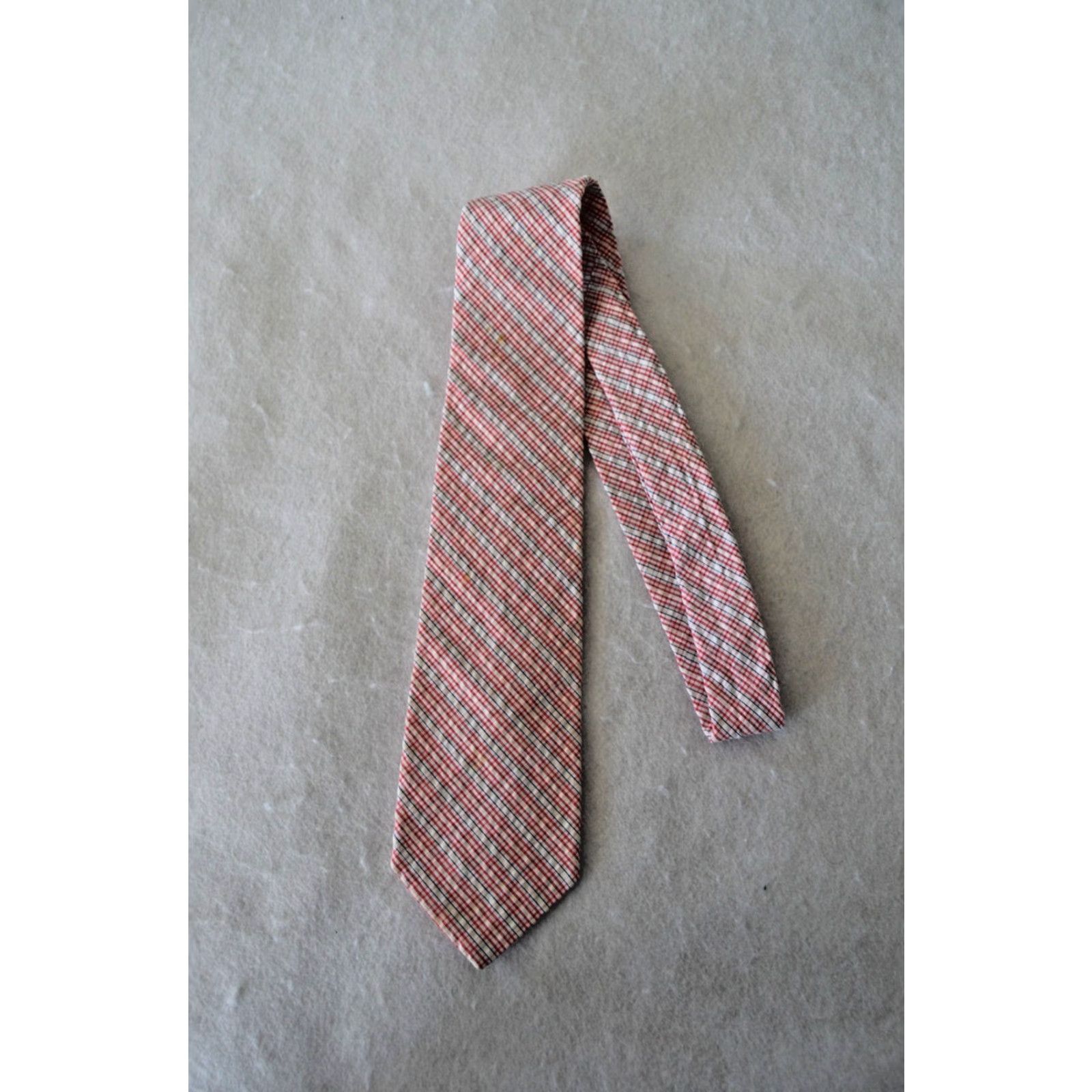 Brooks Brothers Brooks Brothers Tie Men Seersucker Plaid 3" W 58" L 100% Cotton USA Size ONE SIZE - 2 Thumbnail