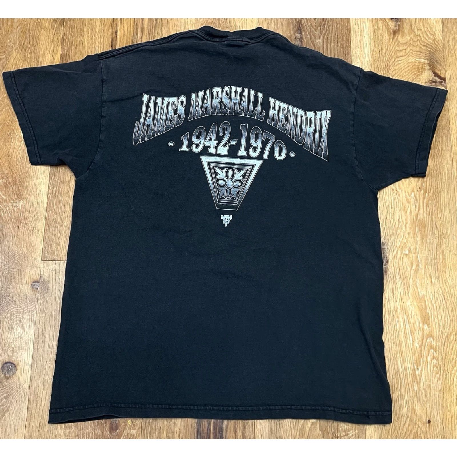 Delta VINTAGE Jimi Hendrix Shirt Delta Rock Graphic Print 90s Men L Black Short Sleeve Cotton Tee Mens Size US L / EU 52-54 / 3 - 4 Thumbnail