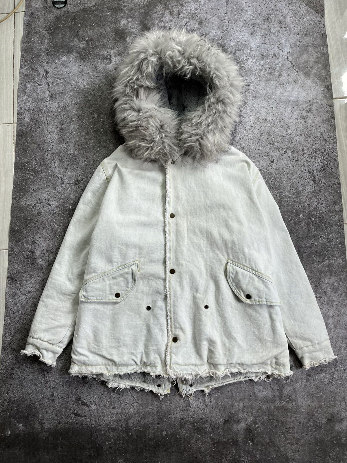 MR & MRS ITALY Vtg Mr & Mrs Italy - Fur Hoodie Denim Jacket Size US L / EU 52-54 / 3 - 1 Thumbnail
