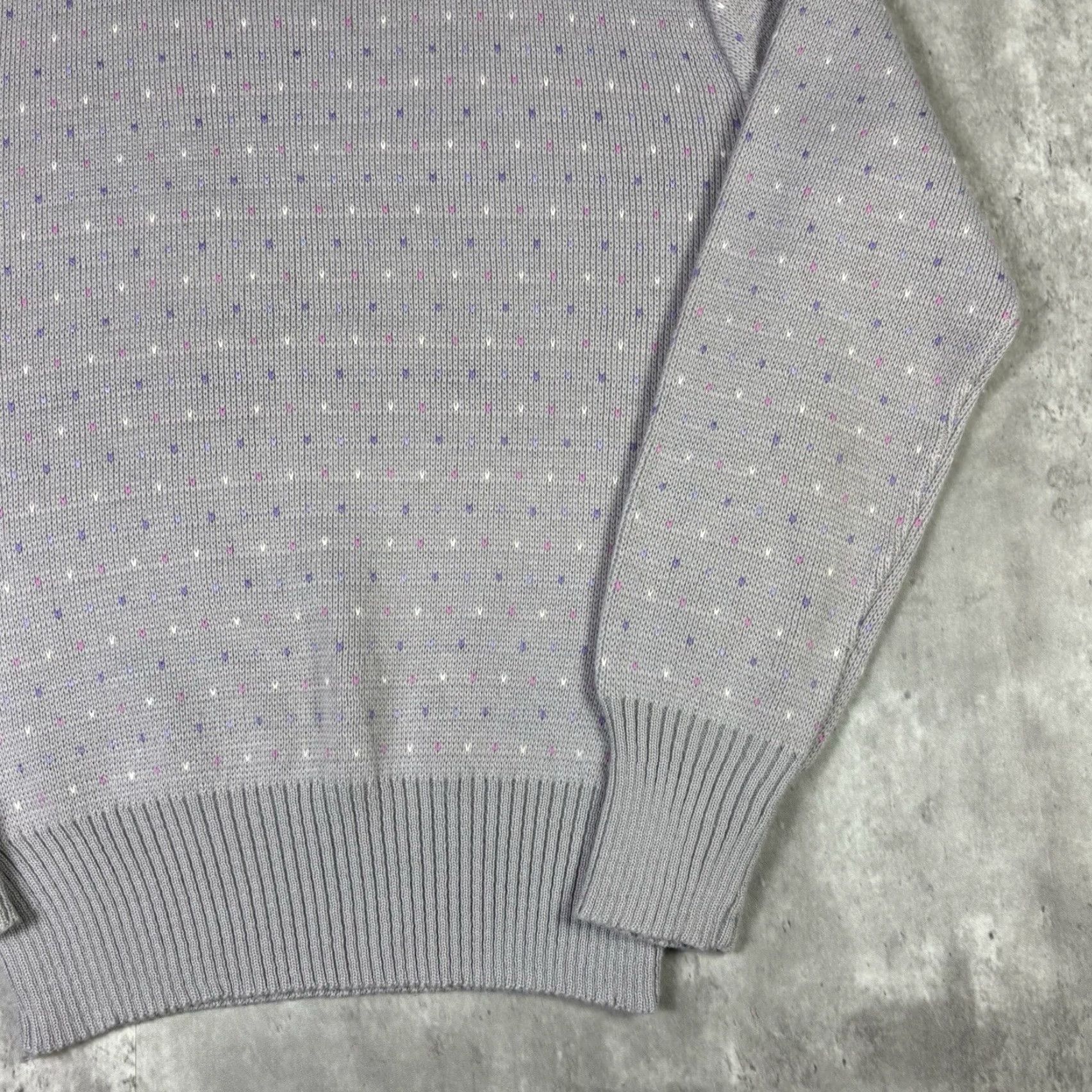 Vintage VINTAGE Ossi Sweater Knit Acrylic Purple Floral Pattern Womens S Size Small Pullover Crew Neck Raglan Embroidered Knit Lightweight Ski Theme Size S / US 4 / IT 40 - 4 Thumbnail