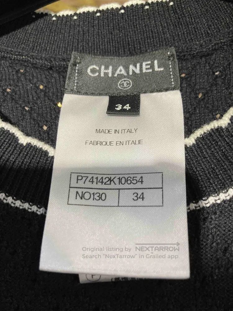 Chanel Chanel 23 years black and white embroidered short-sleeved Size XXS / US 00 / IT 34 - 3 Thumbnail