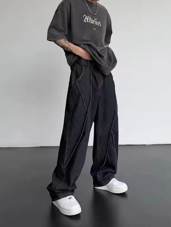 VIBE Hip Hop Distressed Patchwork Trousers Loose Casual Size US 32 / EU 48 - 4 Thumbnail